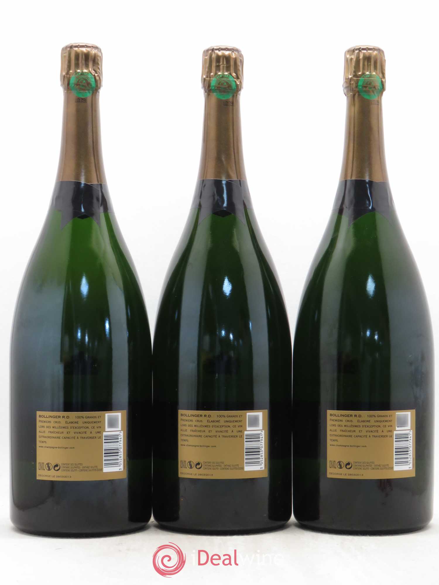 R.D. Extra-Brut Bollinger 1996 - Lot de 3 magnums - 1