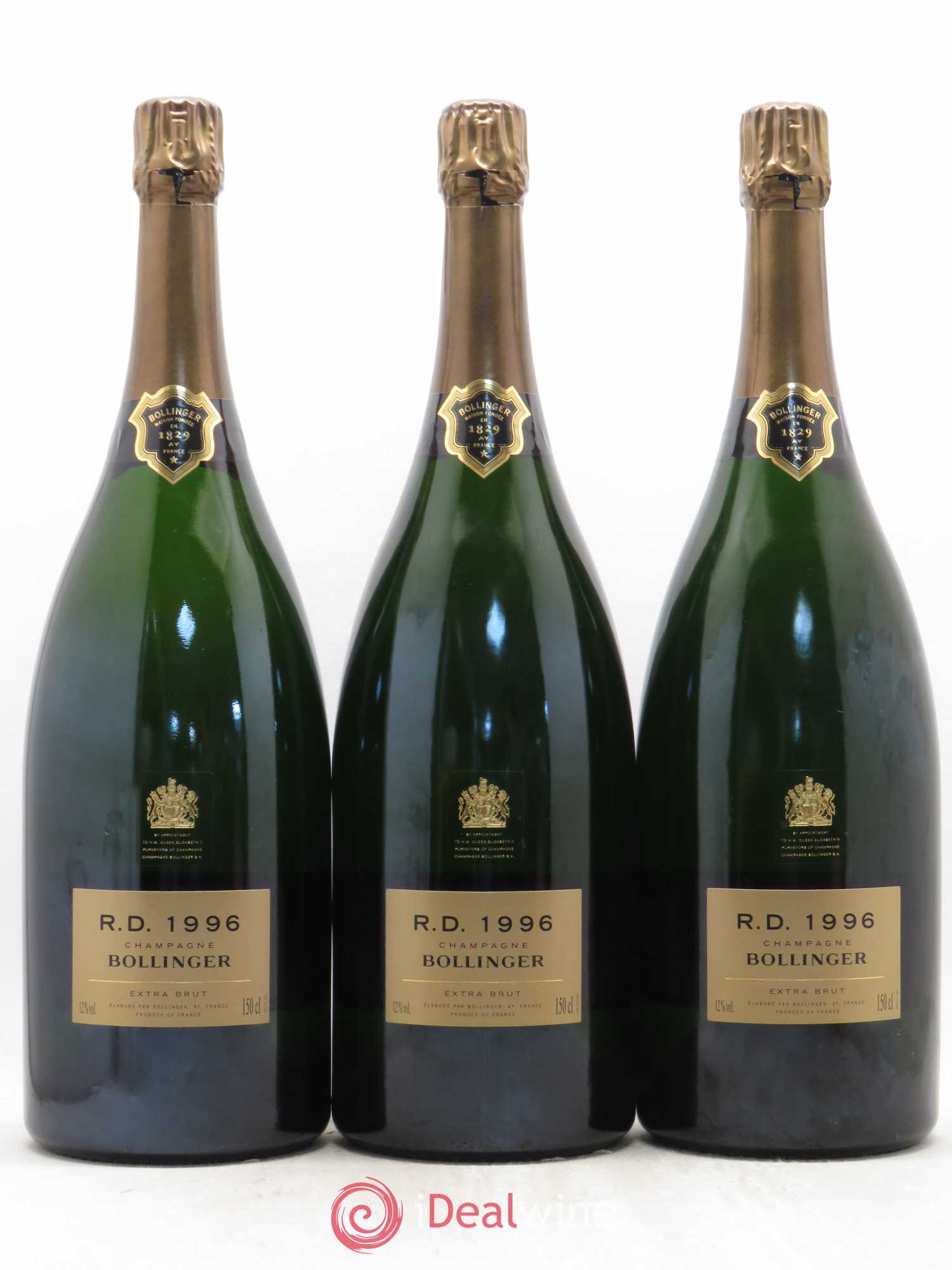 R.D. Extra-Brut Bollinger 1996 - Lot de 3 magnums - 0