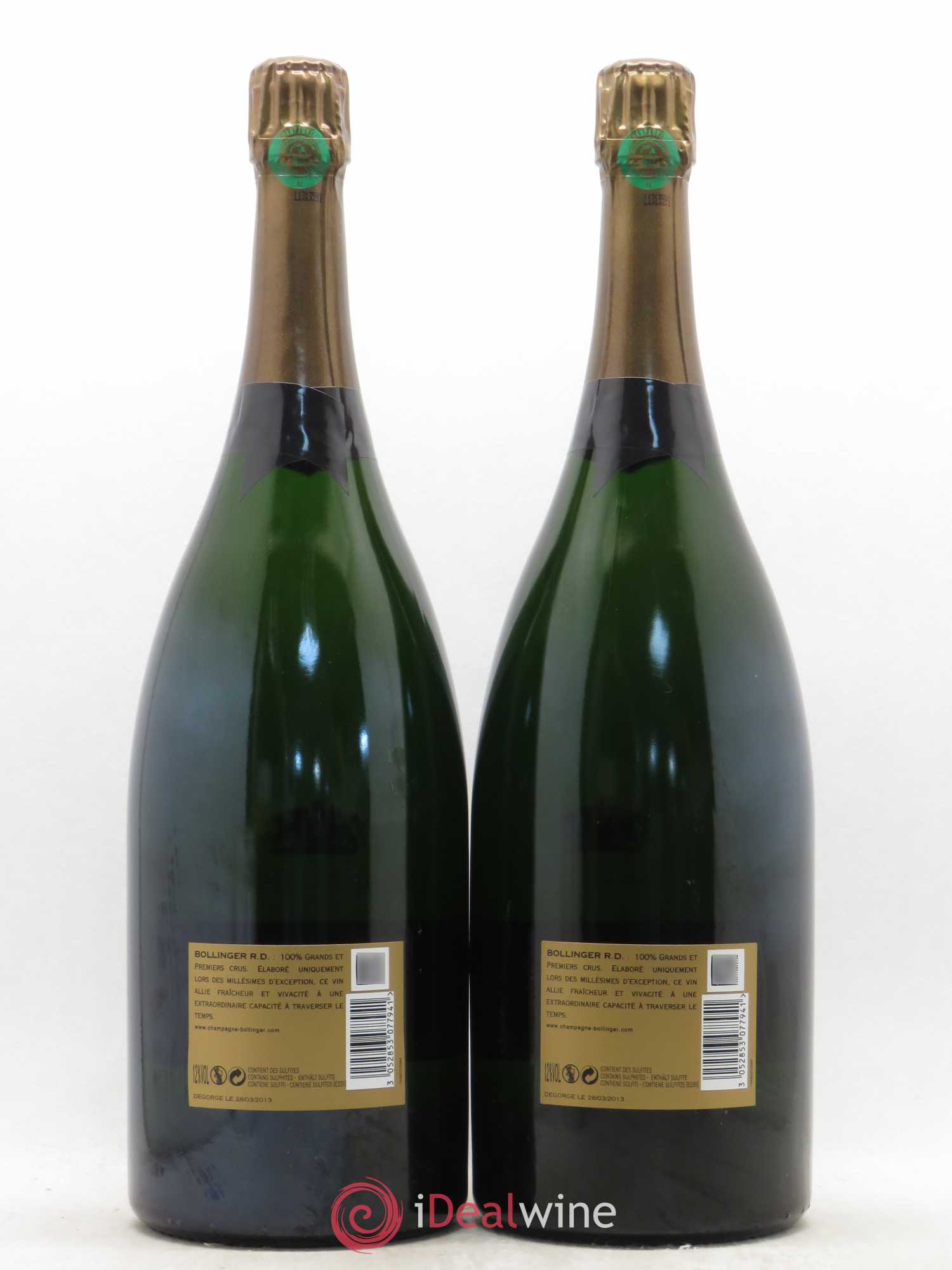 R.D. Extra-Brut Bollinger 1996 - Lot de 2 magnums - 1