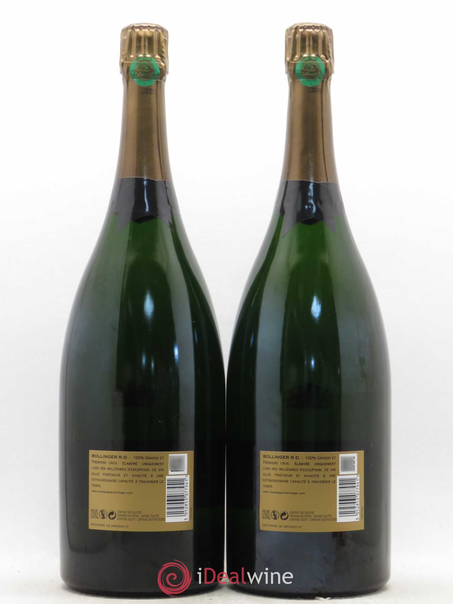 R.D. Extra-Brut Bollinger 1996 - Lot de 2 magnums - 1