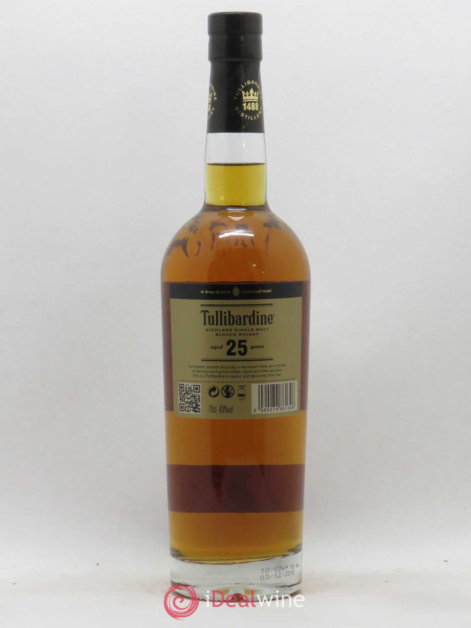 Whisky 25 Year Old Single Malt Tullibardine - Lot de 1 bouteille - 2