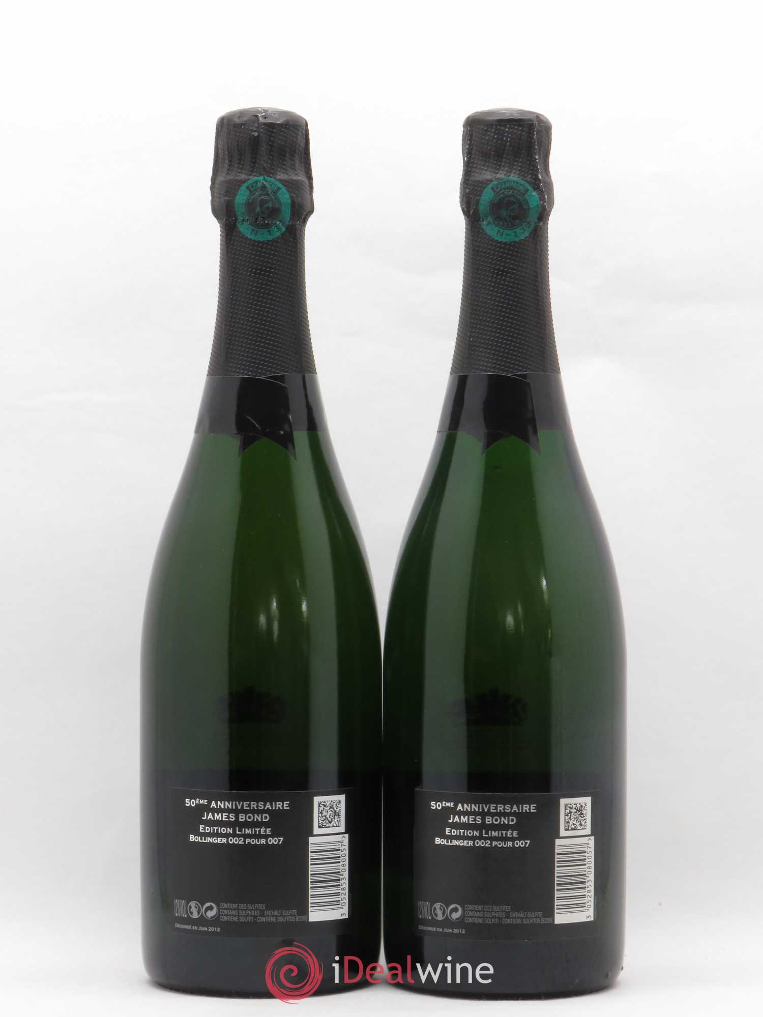 James Bond 007 Bollinger 2002 - Lot of 2 bottles - 1
