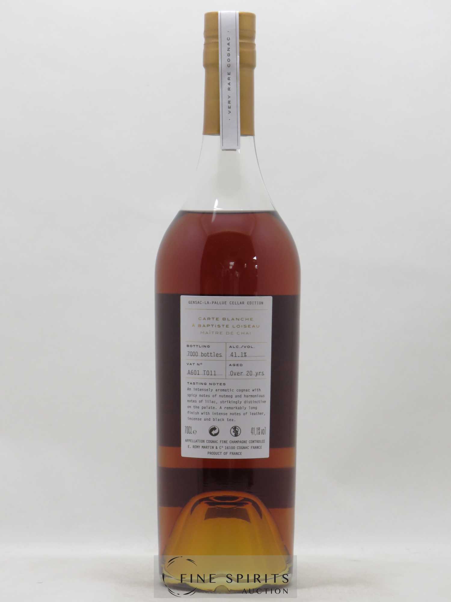 Cognac Rémy Martin Of. Carte Blanche Edition 1 Gensac-La-Pallue Cellar Edition Fine Champagne - Lot de 1 bouteille - 1