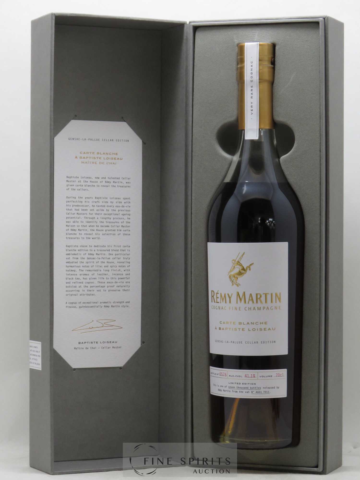 Cognac Rémy Martin Of. Carte Blanche Edition 1 Gensac-La-Pallue Cellar Edition Fine Champagne - Lot de 1 bouteille - 3