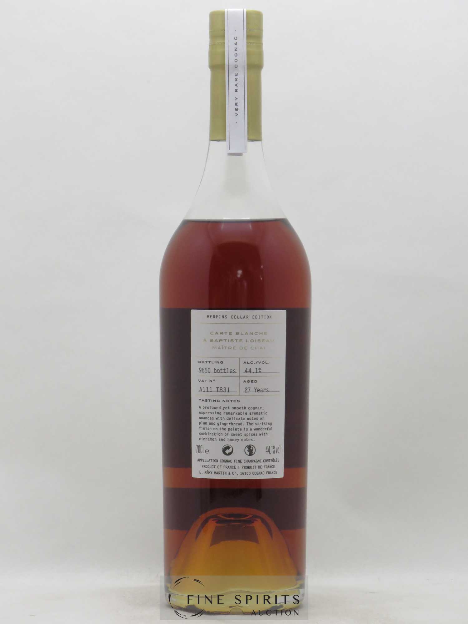 Cognac Rémy Martin Of. Carte Blanche Edition 2 Merpins Cellar Edition Fine Champagne - Posten von 1 Flasche - 1