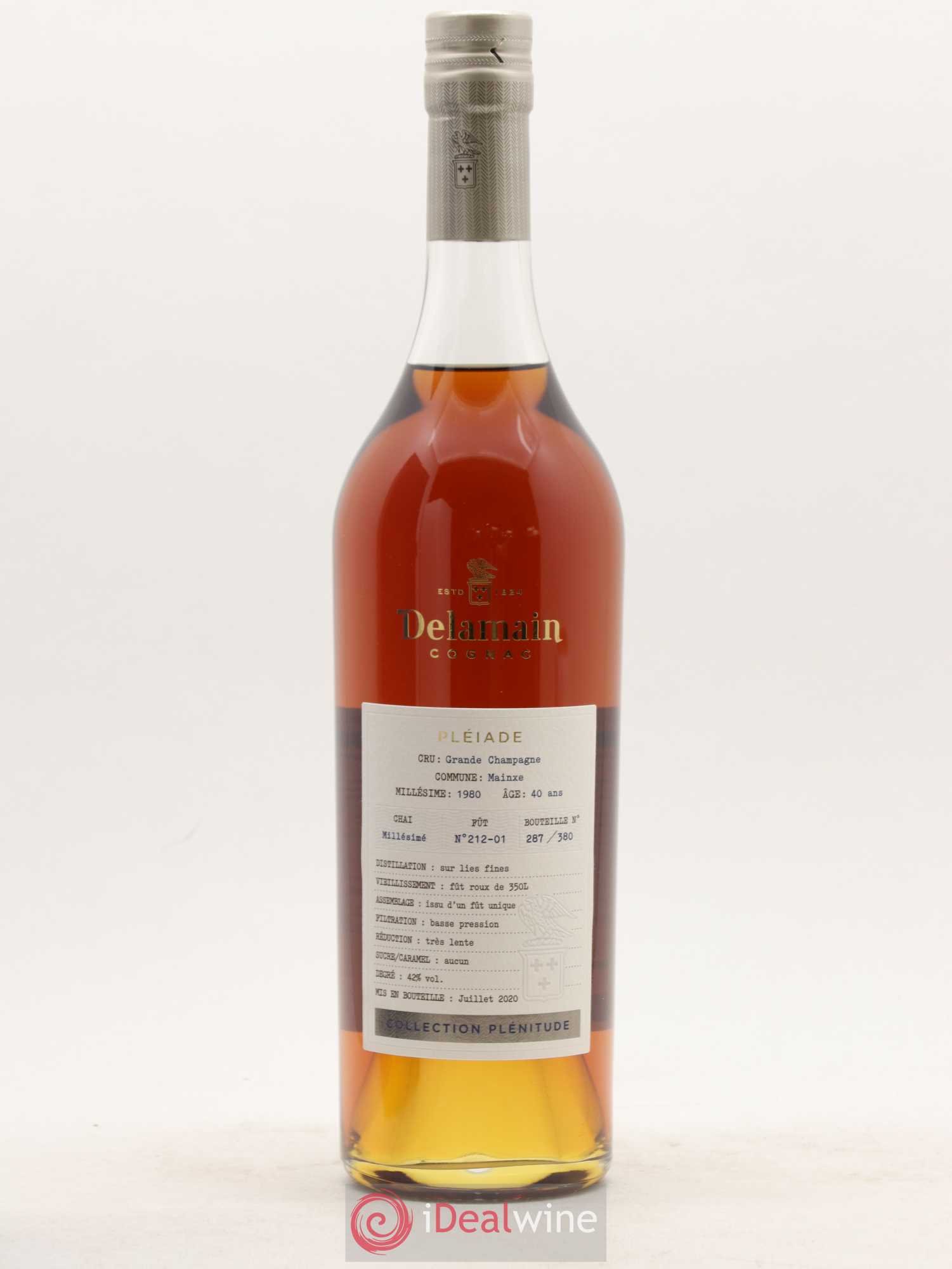 Cognac Delamain Grande Champagne Pléiade Collection Plénitude Mainxe 40 ans 1980 - Posten von 1 Flasche - 1