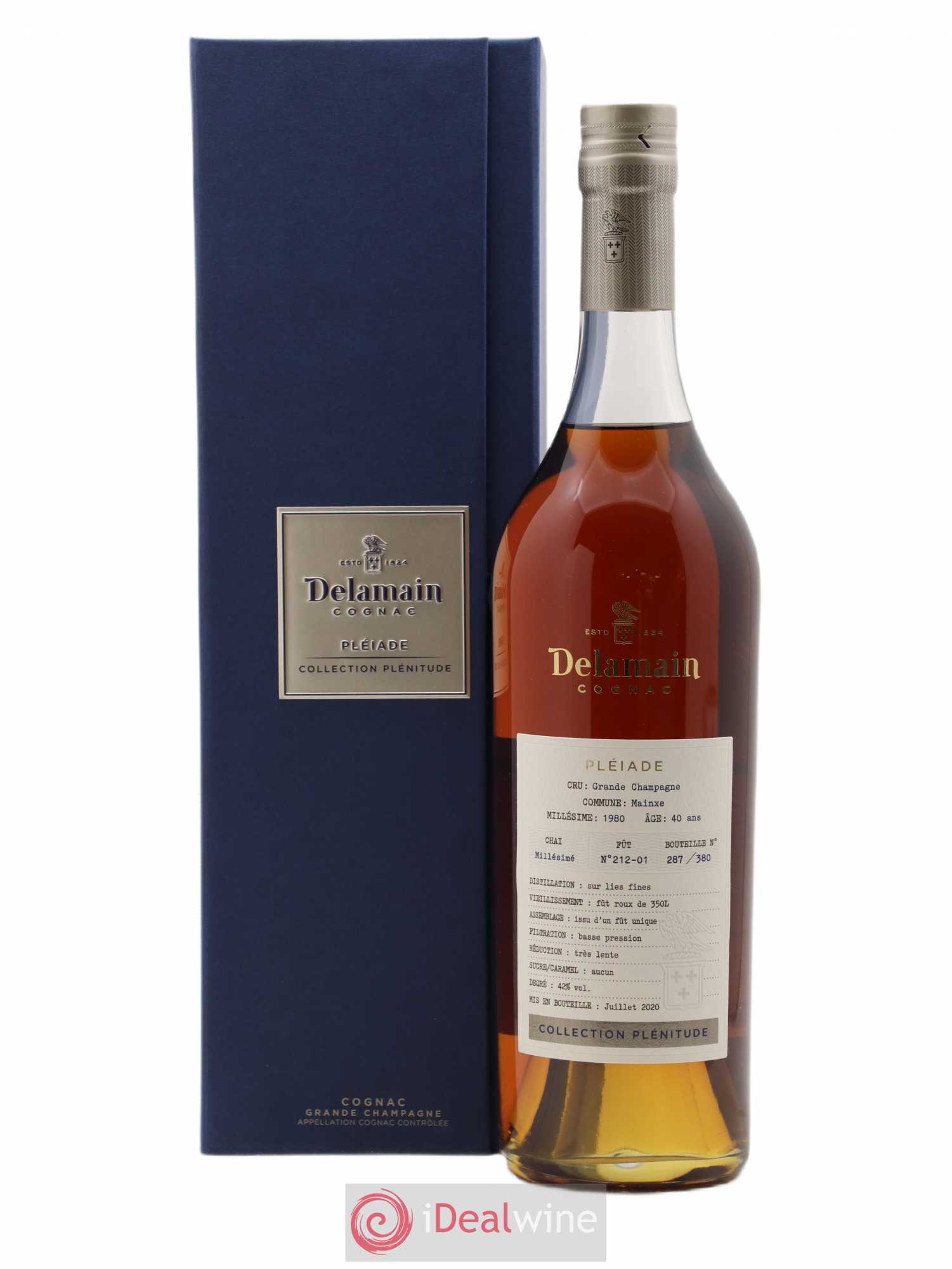 Cognac Delamain Grande Champagne Pléiade Collection Plénitude Mainxe 40 ans 1980 - Posten von 1 Flasche - 0