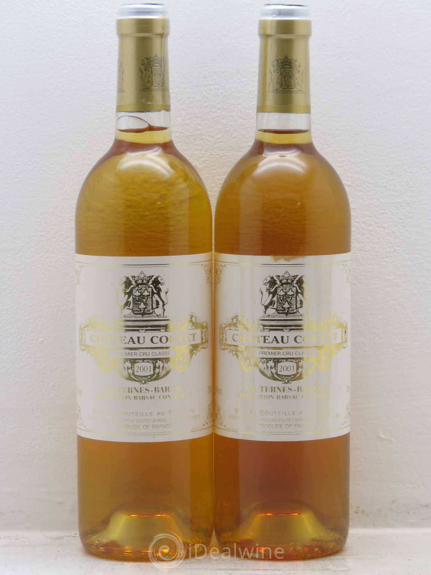 Château Coutet 1er Grand Cru Classé 2001 - Lotto di 2 bottiglie - 0