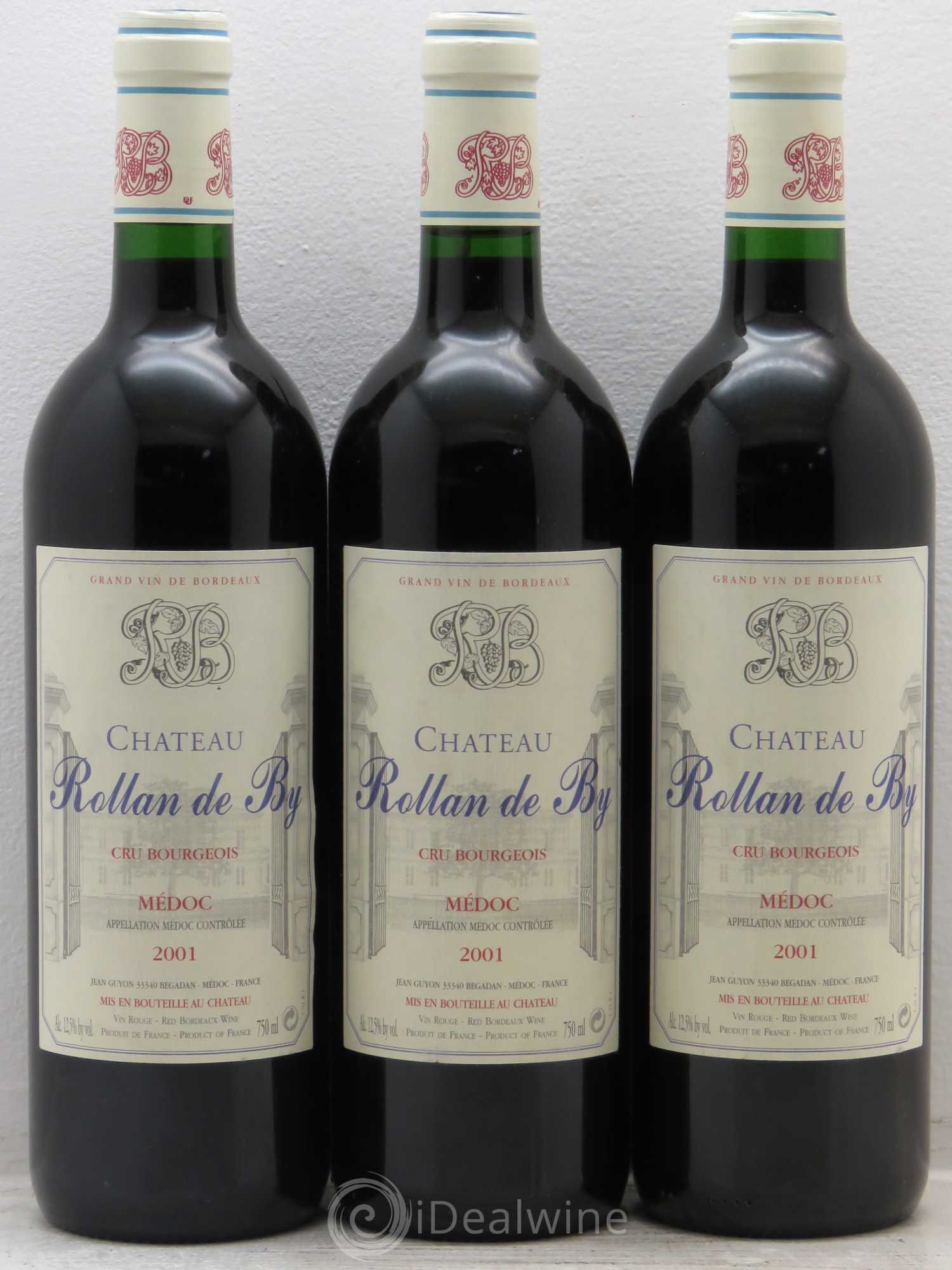 Château Rollan de By Cru Bourgeois 2001 - Lot de 3 bouteilles - 0