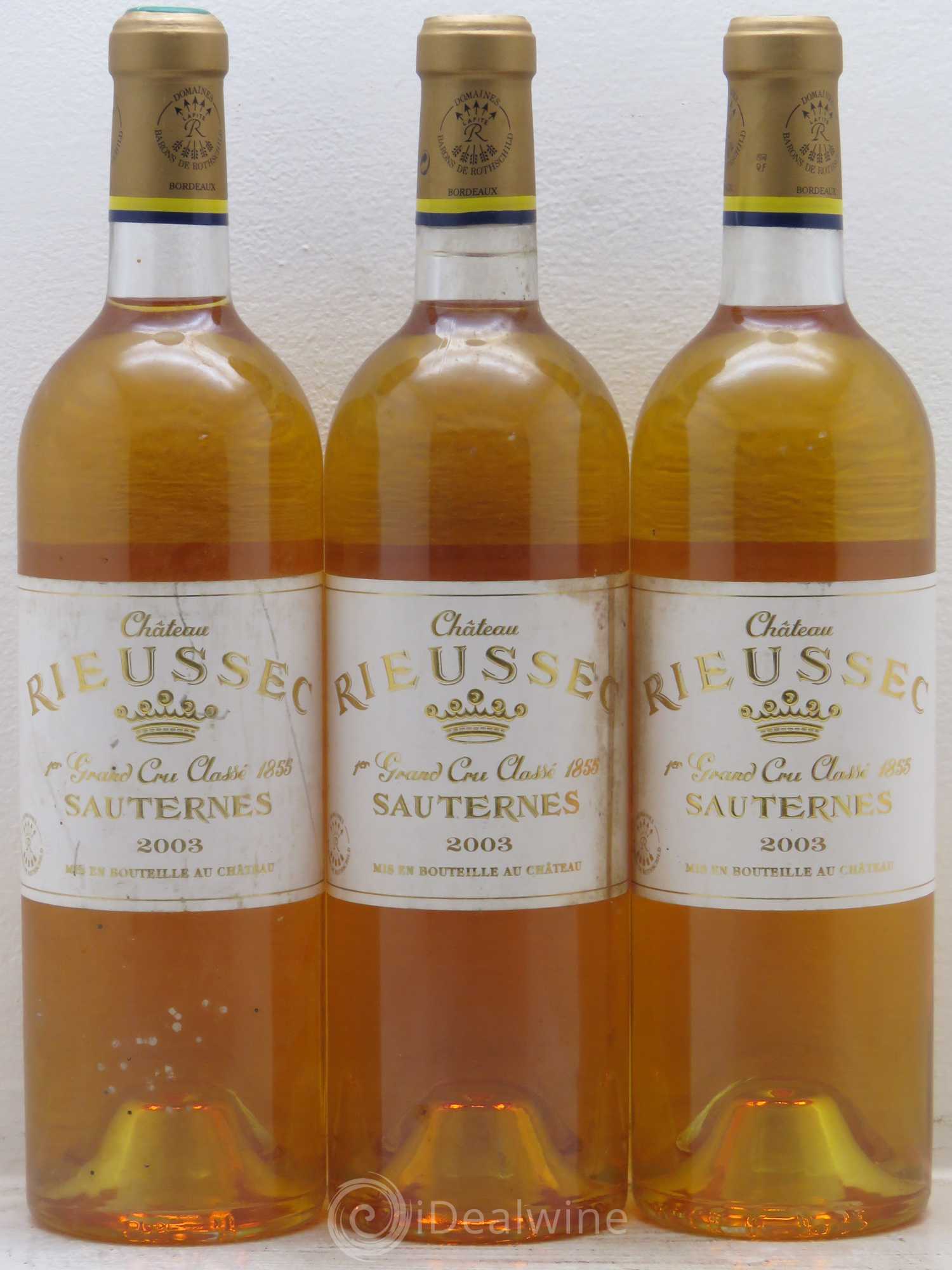 Château Rieussec 1er Grand Cru Classé 2003 - Lotto di 3 bottiglie - 0