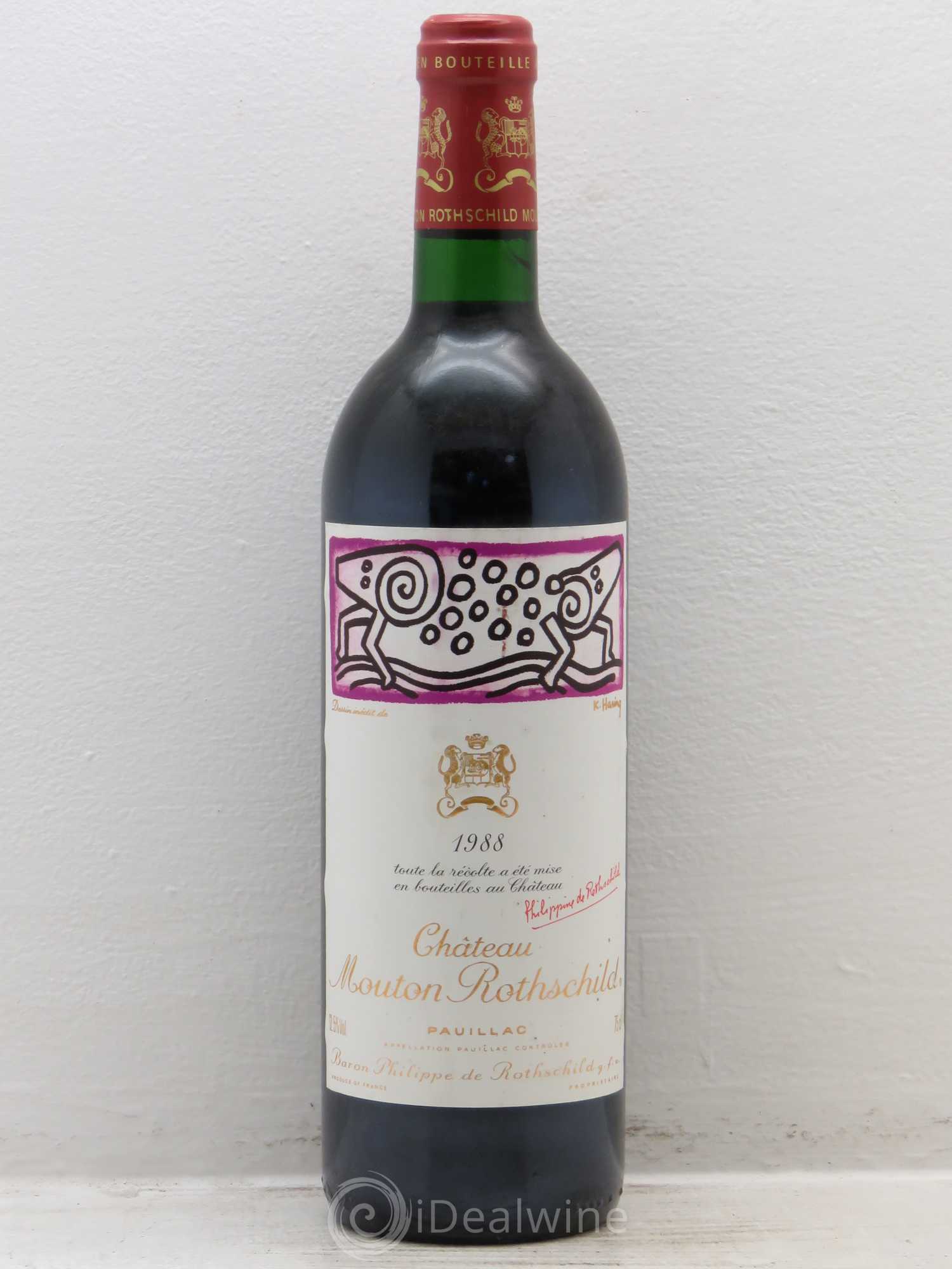 Château Mouton Rothschild 1er Grand Cru Classé 1988 - Lot de 1 bouteille - 0