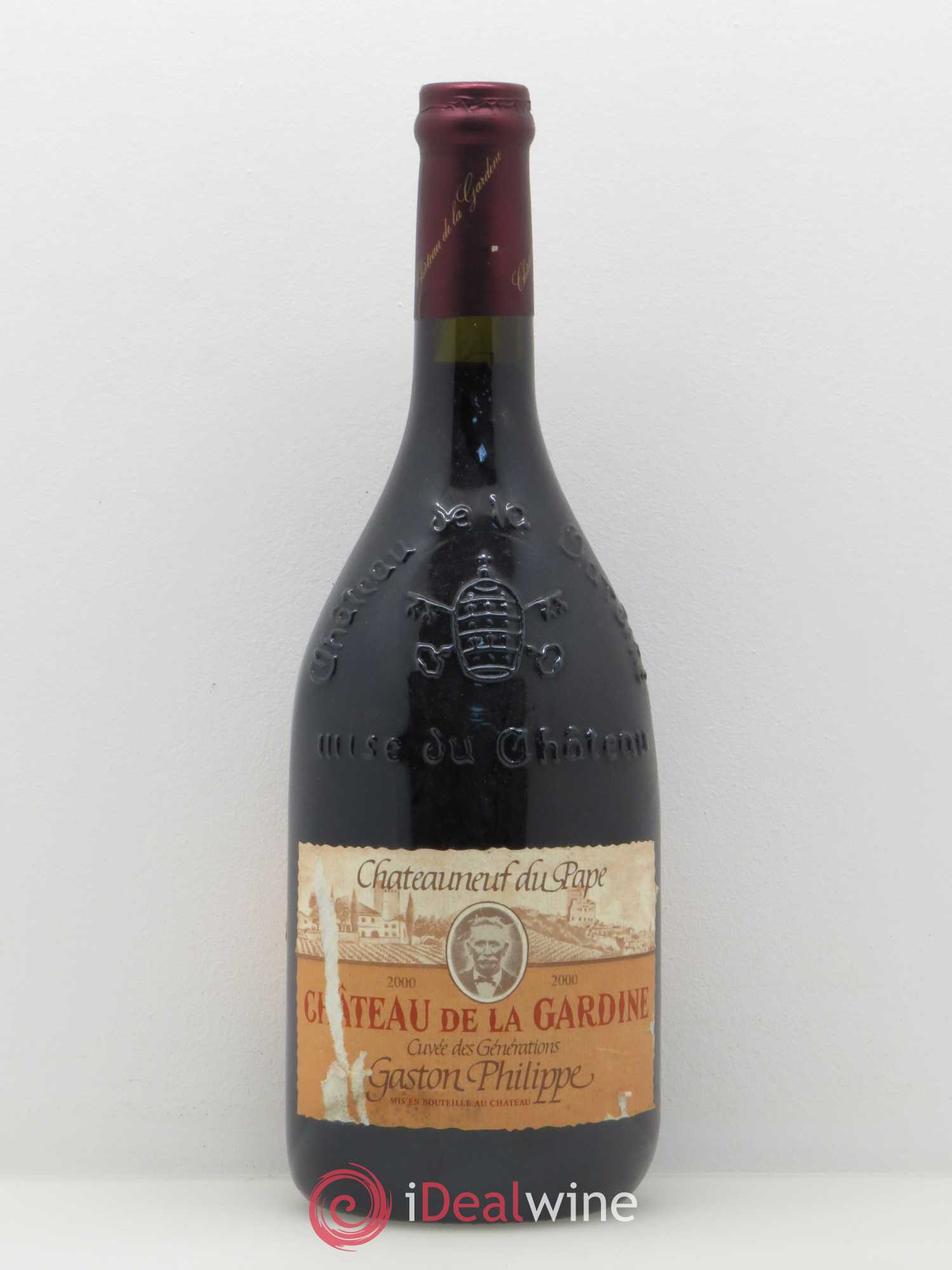 Châteauneuf-du-Pape Château de La Gardine Cuvée des Générations Gaston Philippe Famille Brunel 2000 - Lot de 1 bouteille - 0
