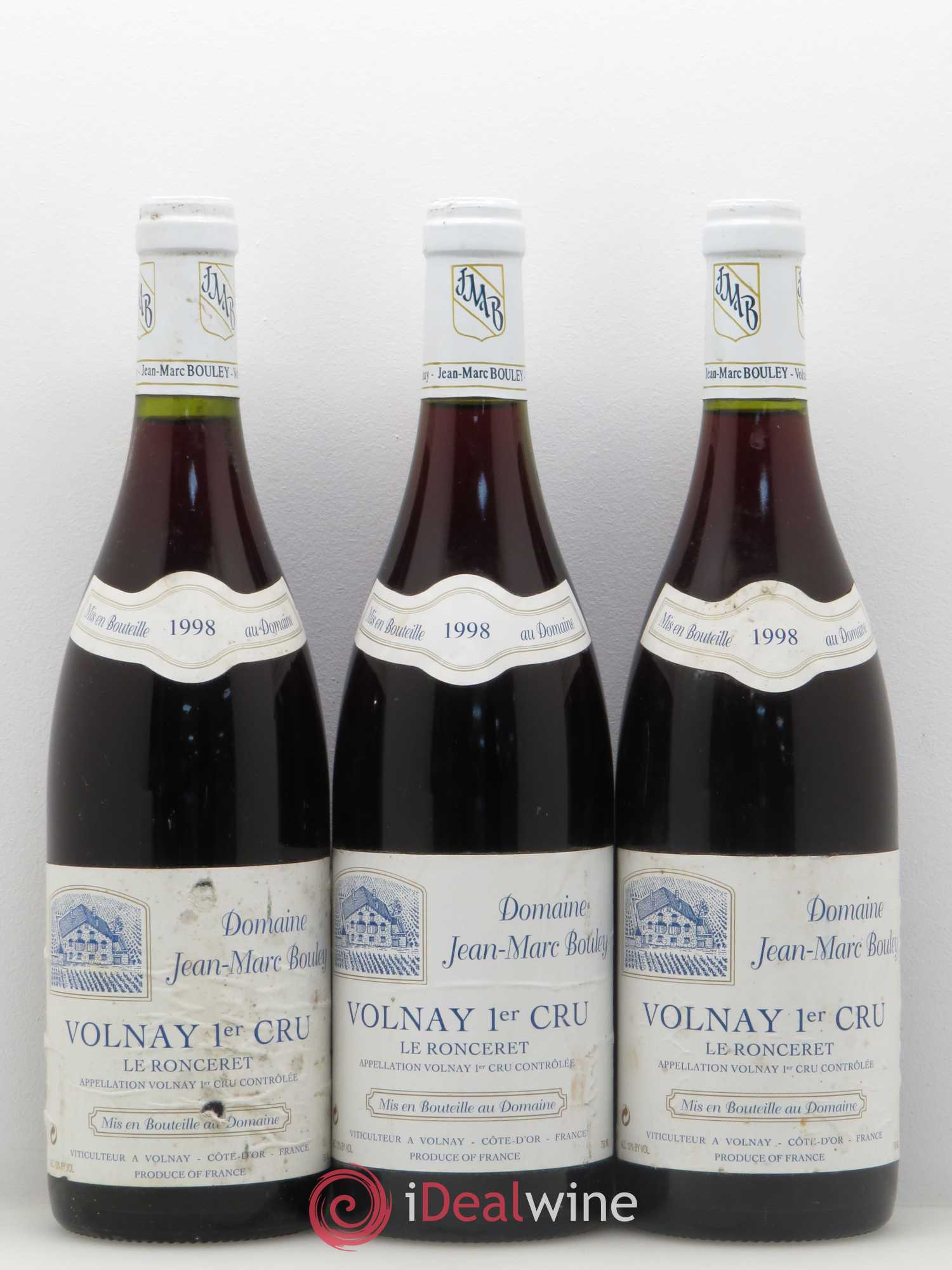 Volnay 1er Cru Ronceret Domaine Jean-Marc Bouley 1998 - Posten von 3 Flaschen - 0