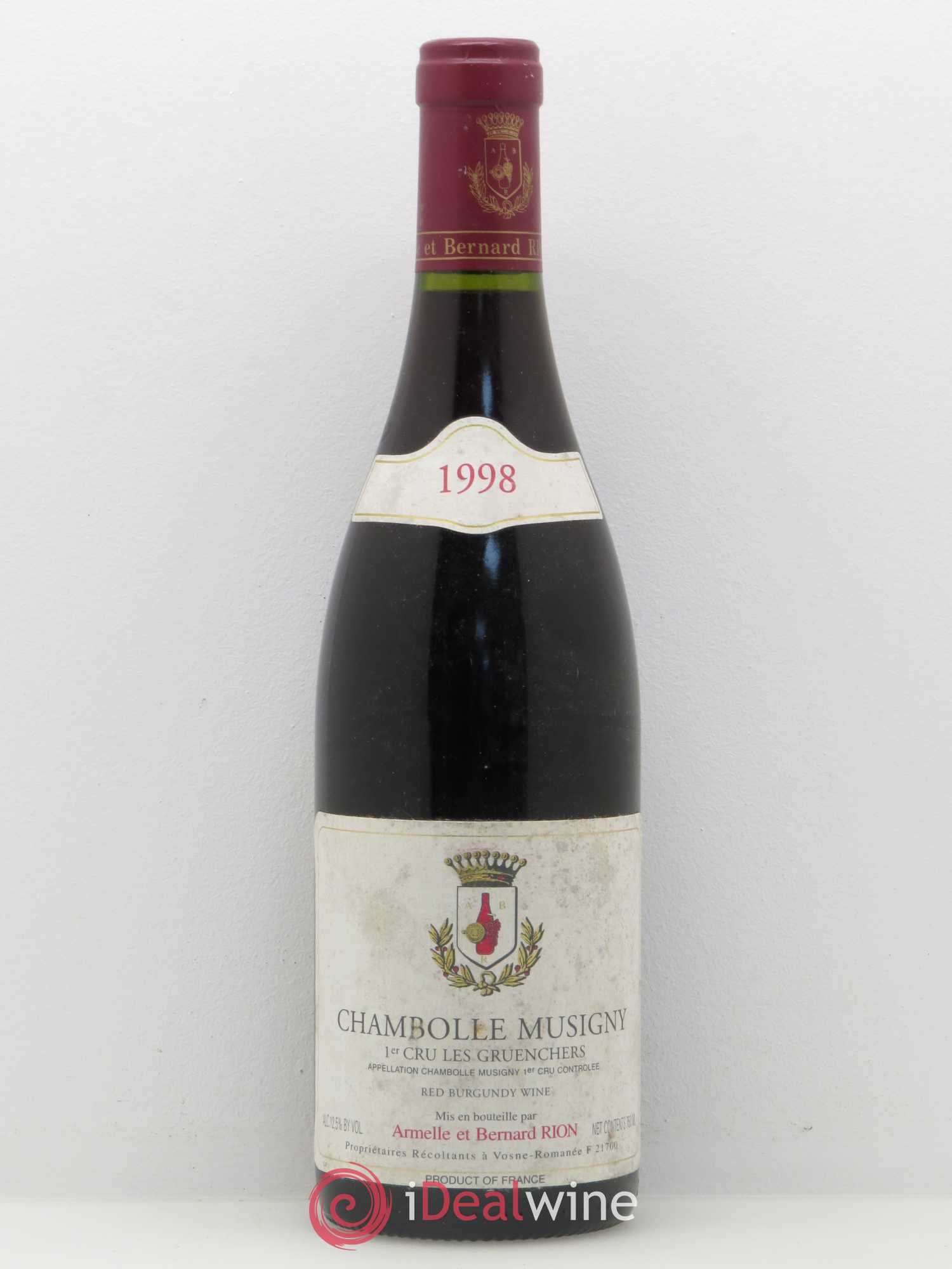 Chambolle-Musigny 1er Cru Les Gruenchers Domaine Bernard Rion 1998 - Posten von 1 Flasche - 0