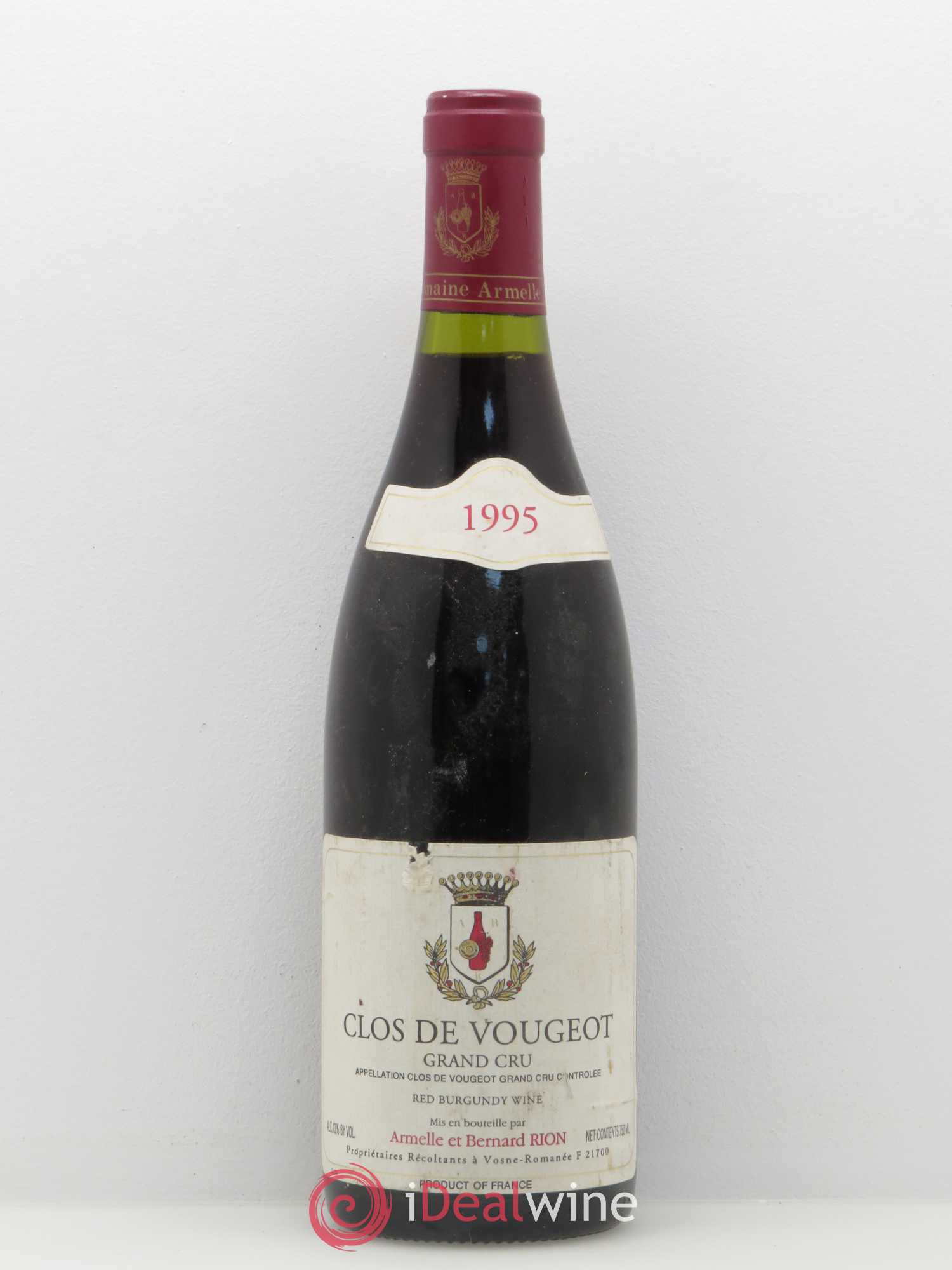 Clos de Vougeot Grand Cru Domaine Bernard Rion 1995 - Lot de 1 bouteille - 0