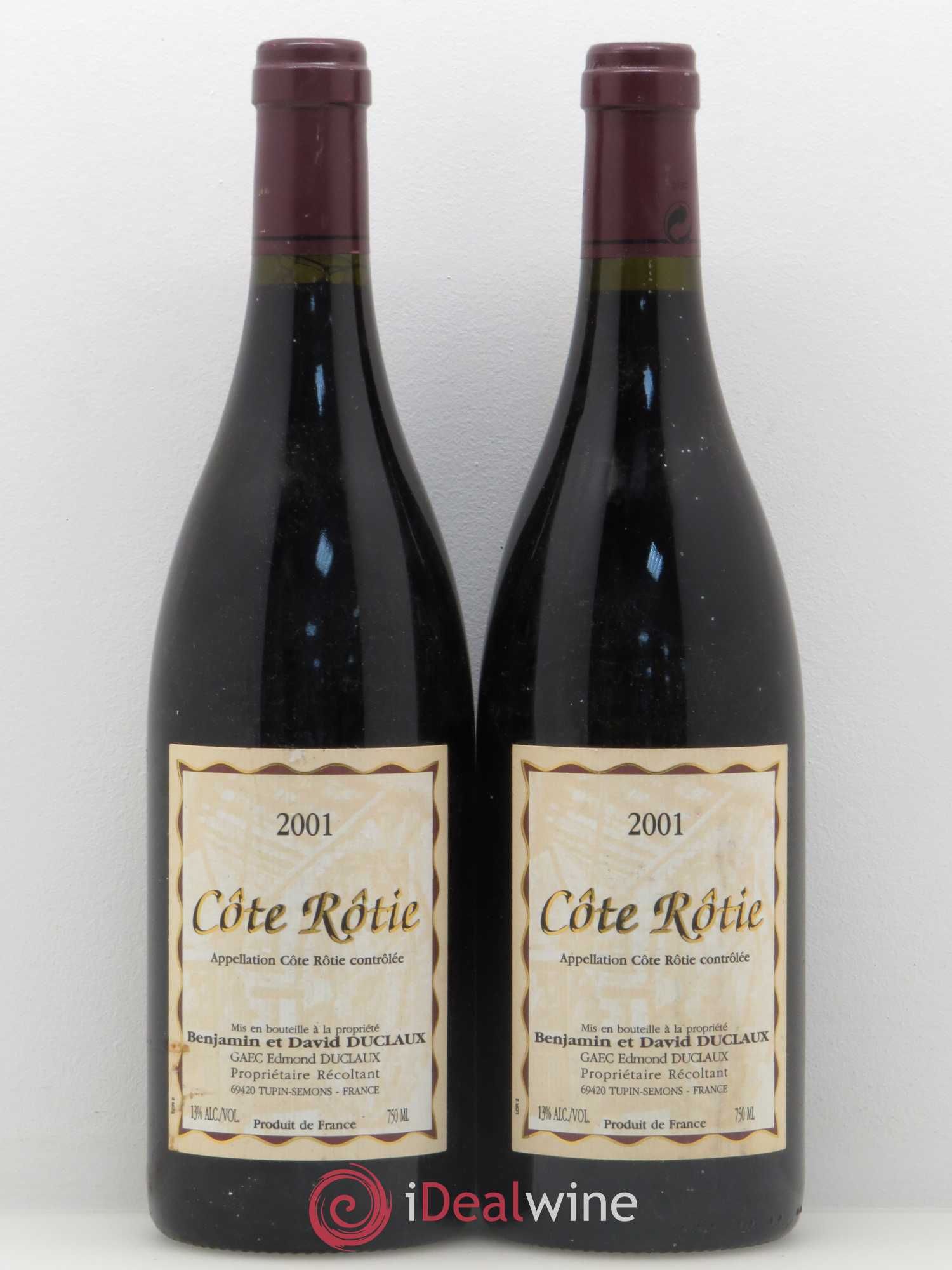 Côte-Rôtie La Chana Domaine Duclaux 2001 - Lot de 2 bouteilles - 0