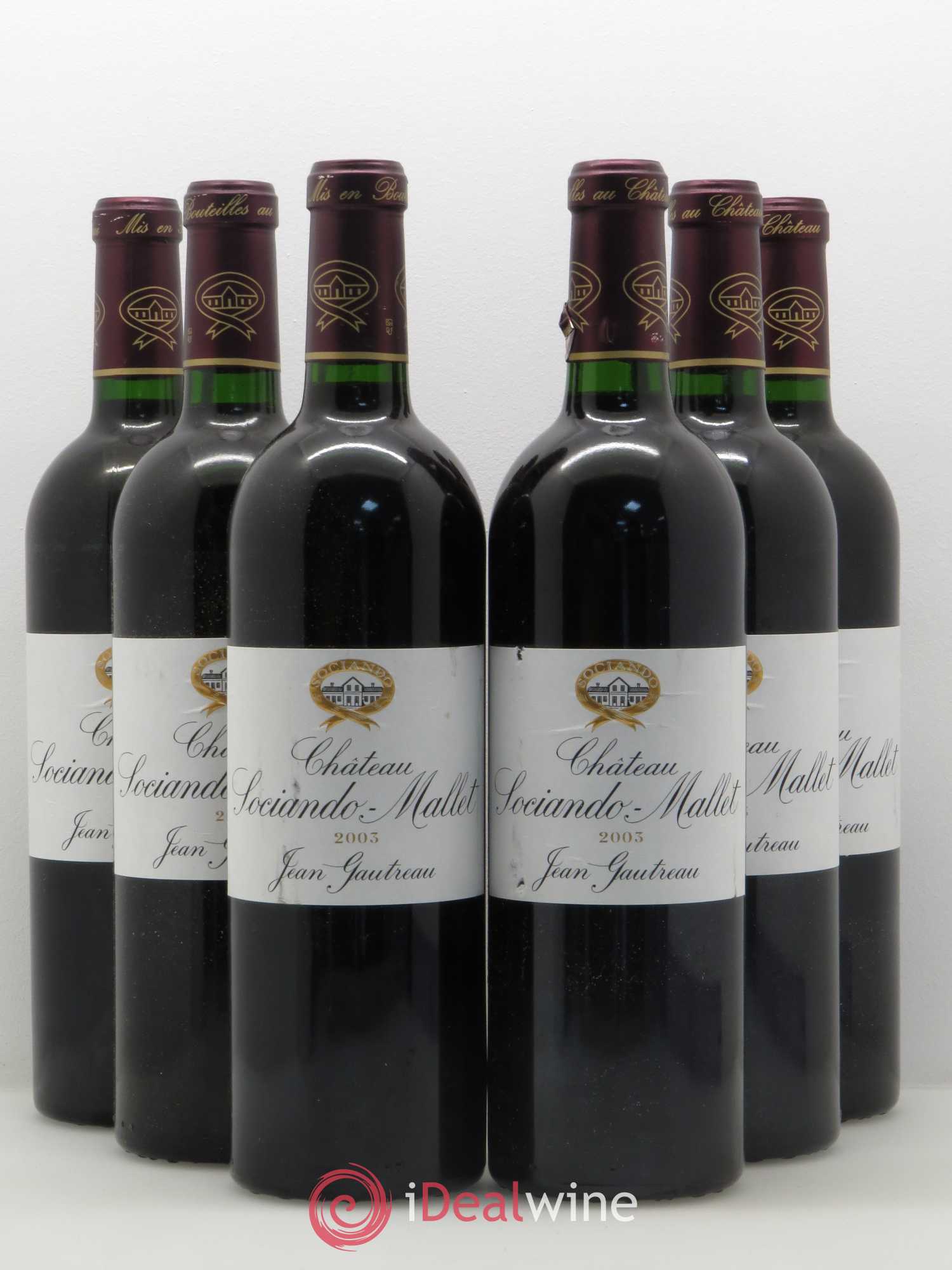 Château Sociando Mallet 2003 - Lot de 6 bouteilles - 0