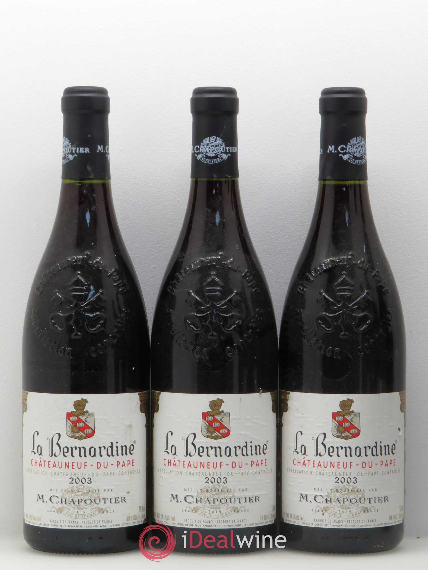 Châteauneuf-du-Pape La Bernardine Chapoutier 2003 - Lot de 6 bouteilles - 1