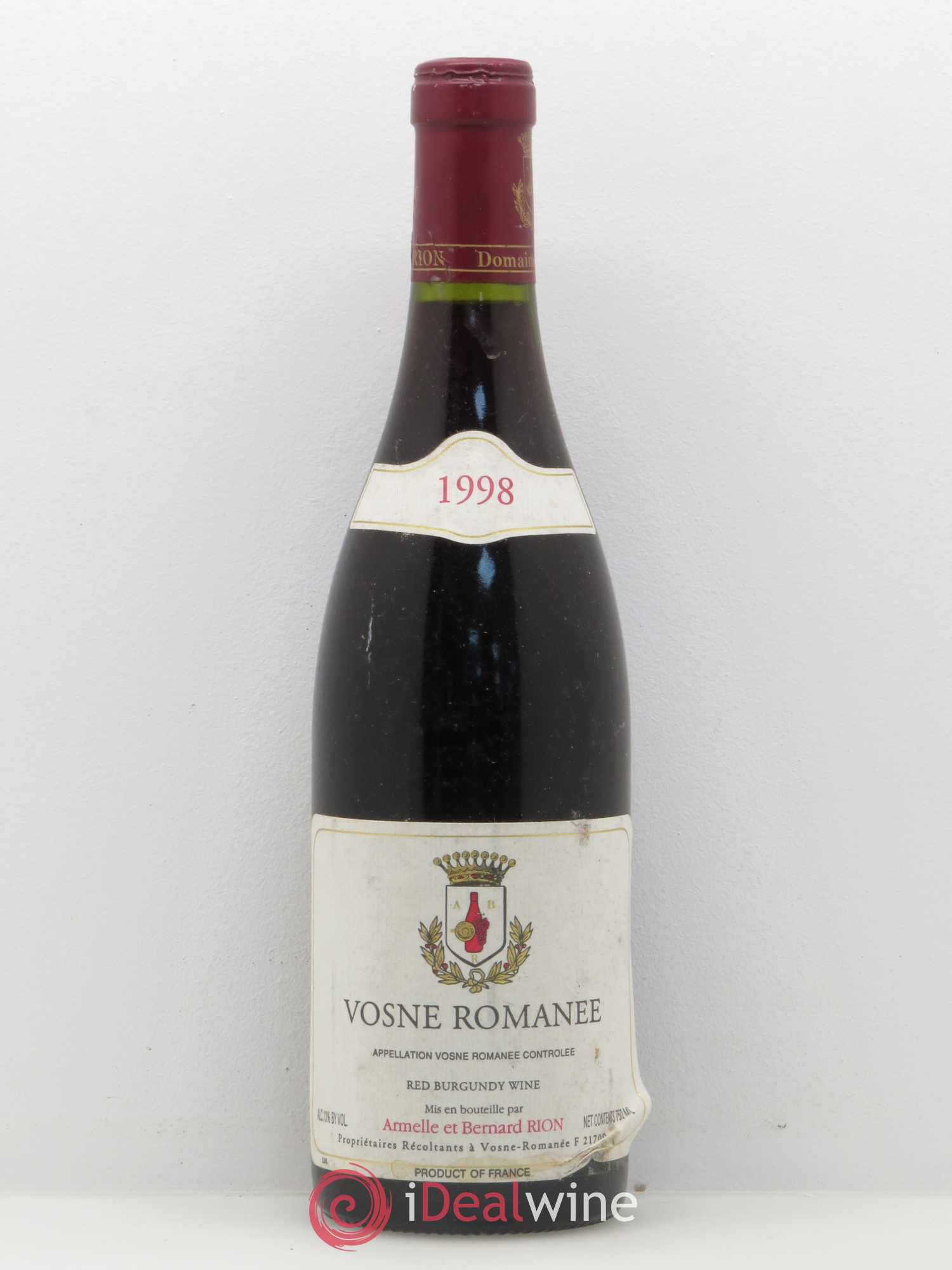 Vosne-Romanée Domaine Bernard Rion 1998 - Lot de 1 bouteille - 0