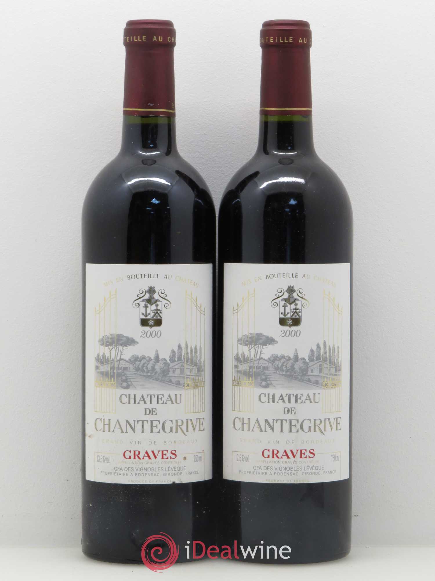 Château de Chantegrive 2000 - Lot de 2 bouteilles - 0