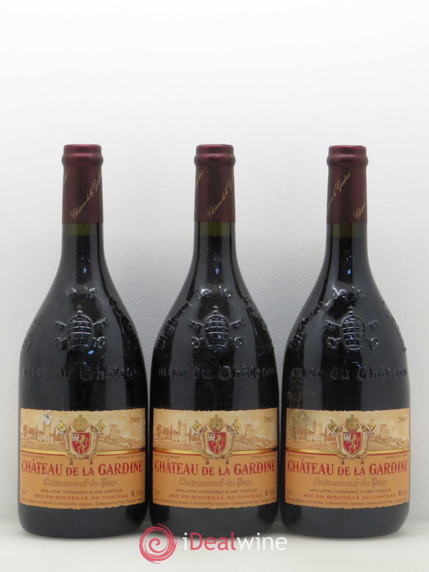 Châteauneuf-du-Pape Château de La Gardine Famille Brunel 2005 - Lot de 3 bouteilles - 0