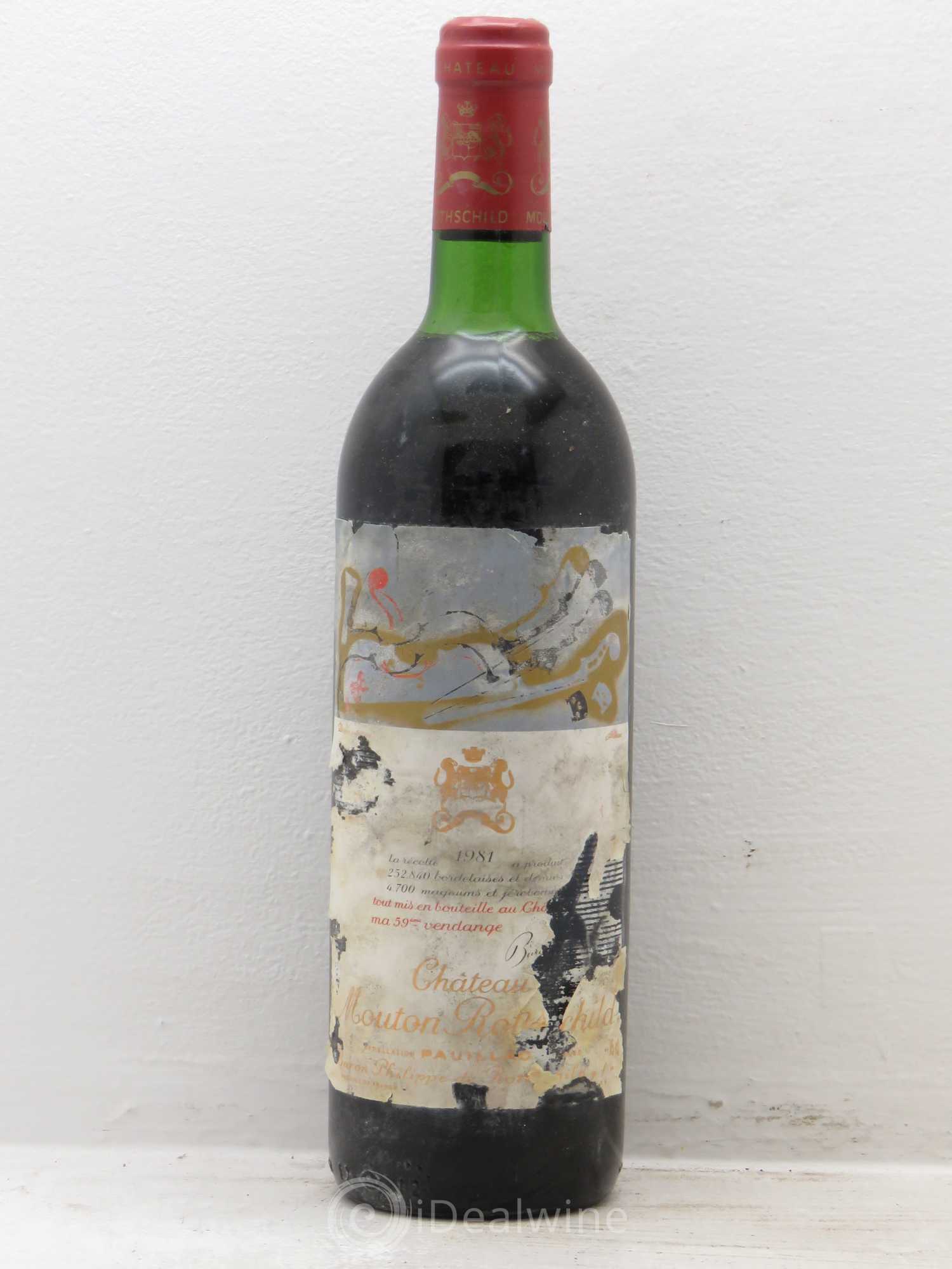 Château Mouton Rothschild 1er Grand Cru Classé 1981 - Lot de 1 bouteille - 0