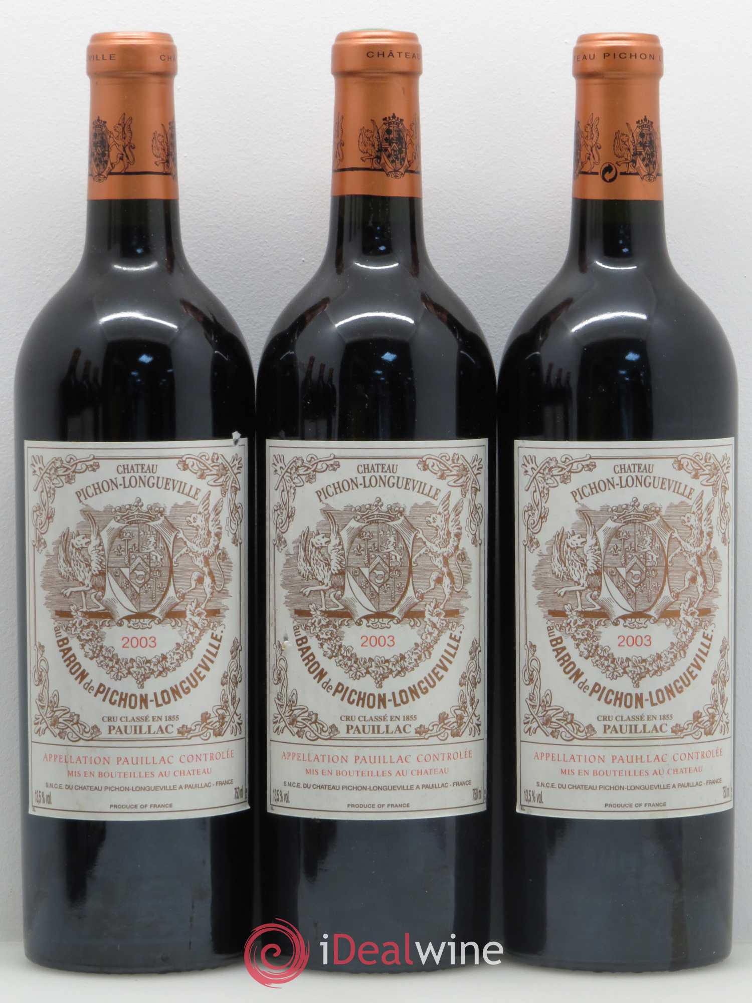 Pichon Longueville Baron 2ème Grand Cru Classé 2003 - Lot de 6 bouteilles - 2