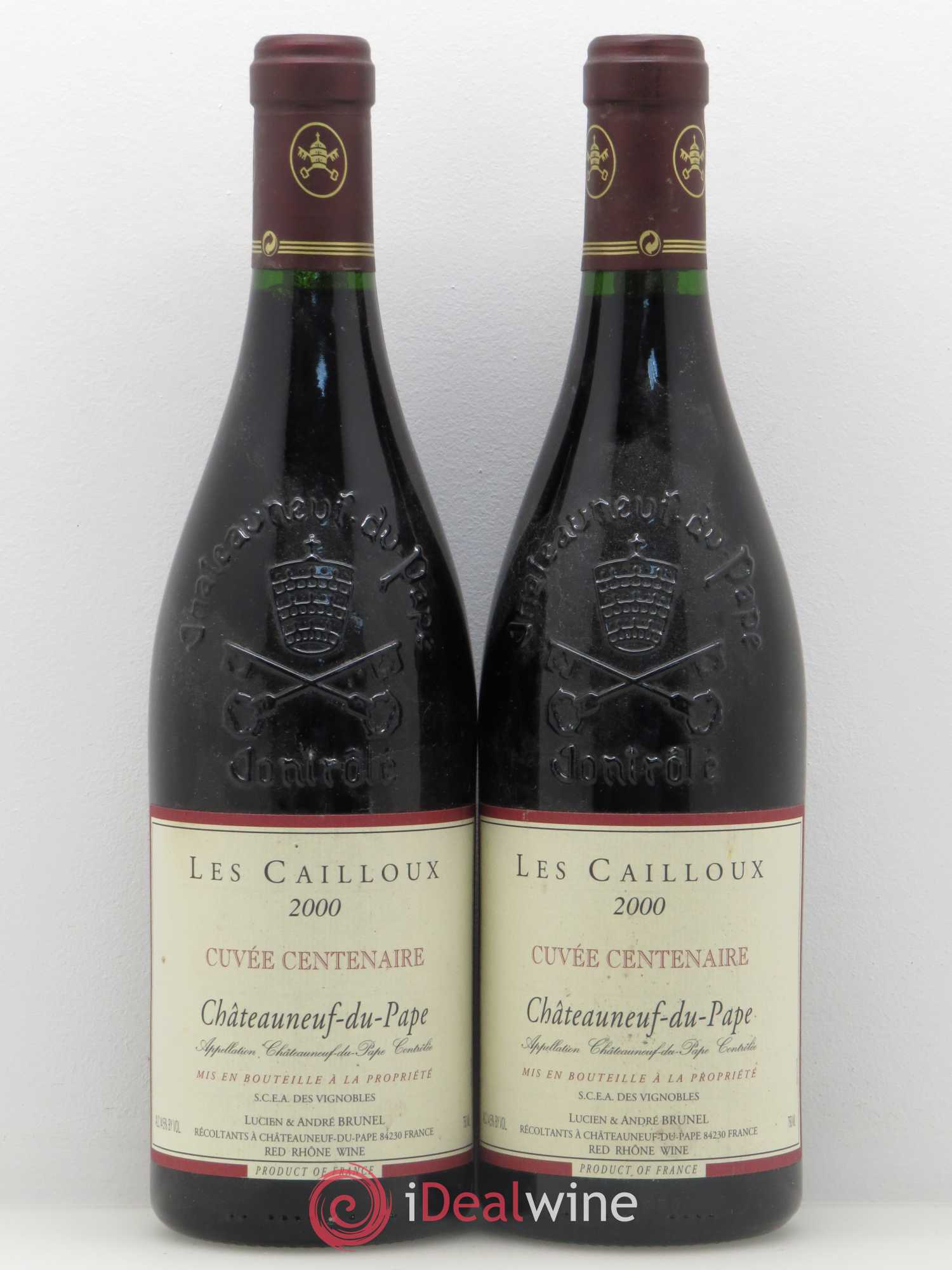 Châteauneuf-du-Pape Les Cailloux Cuvée Centenaire Brunet 2000 - Posten von 2 Flaschen - 0