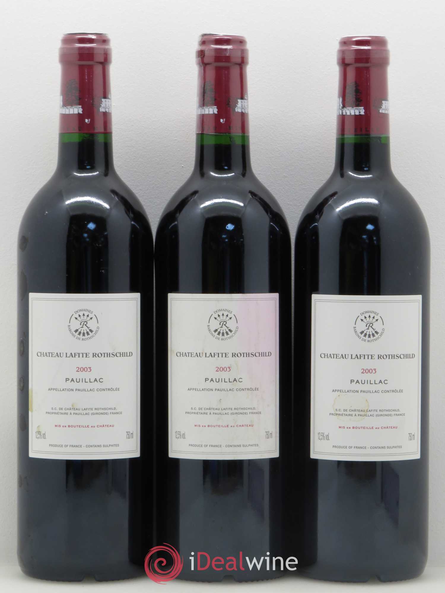 Château Lafite Rothschild 1er Grand Cru Classé 2003 - Lot de 3 bouteilles - 2