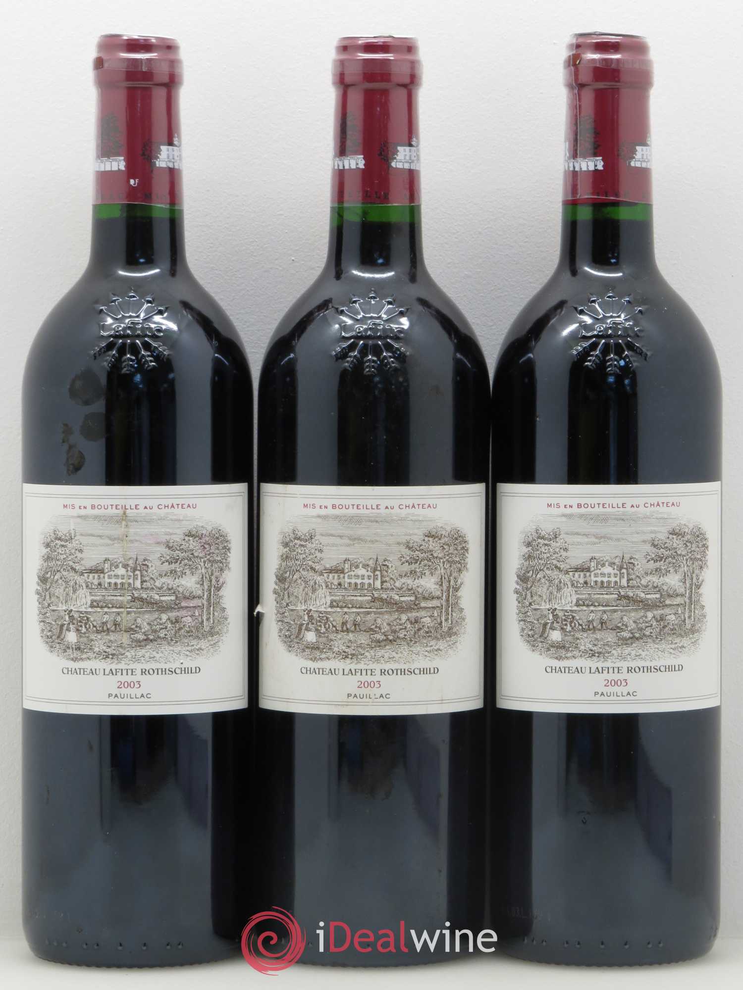 Château Lafite Rothschild 1er Grand Cru Classé 2003 - Lot de 3 bouteilles - 0
