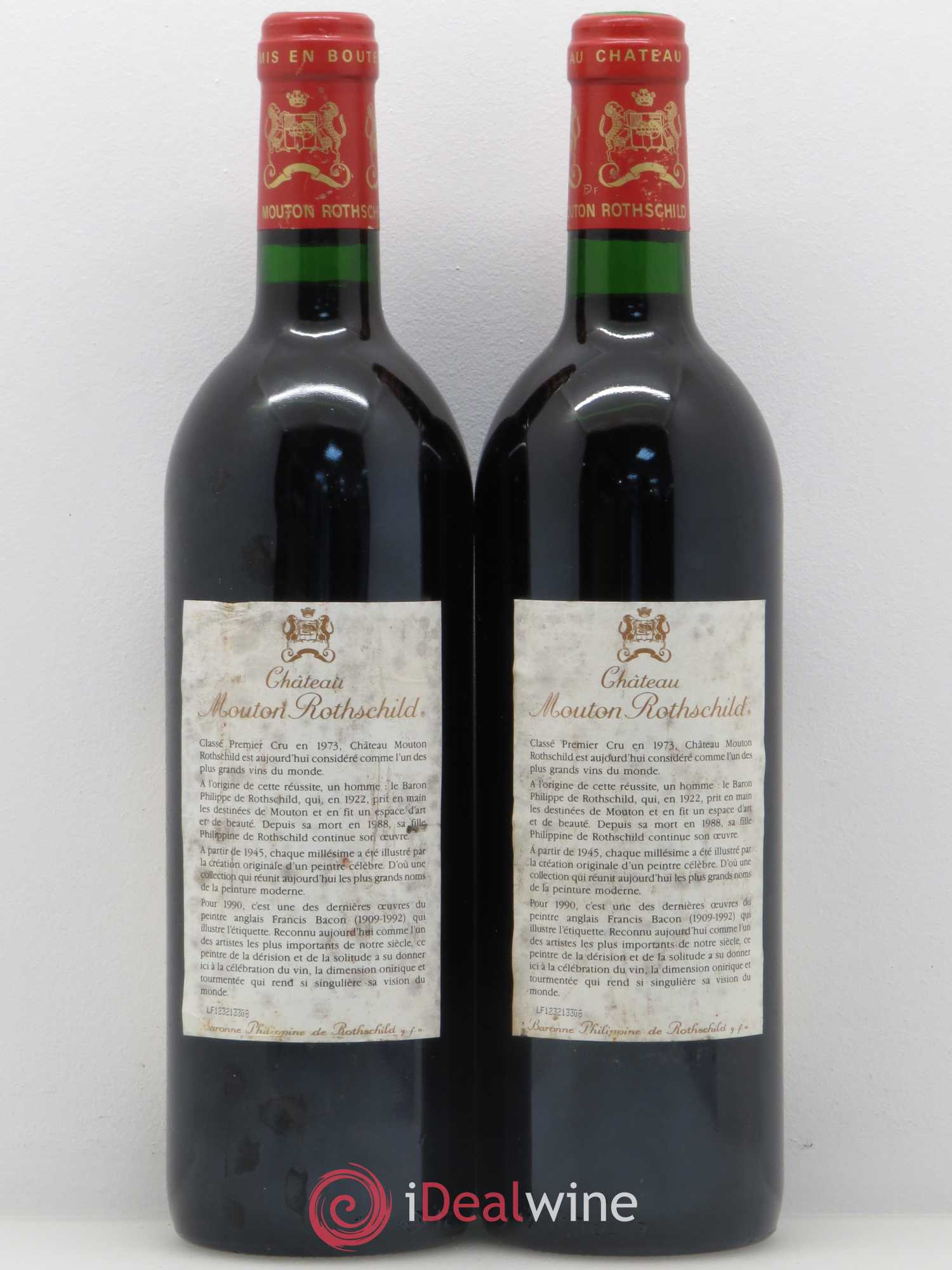 Château Mouton Rothschild 1er Grand Cru Classé 1990 - Lot de 2 bouteilles - 1