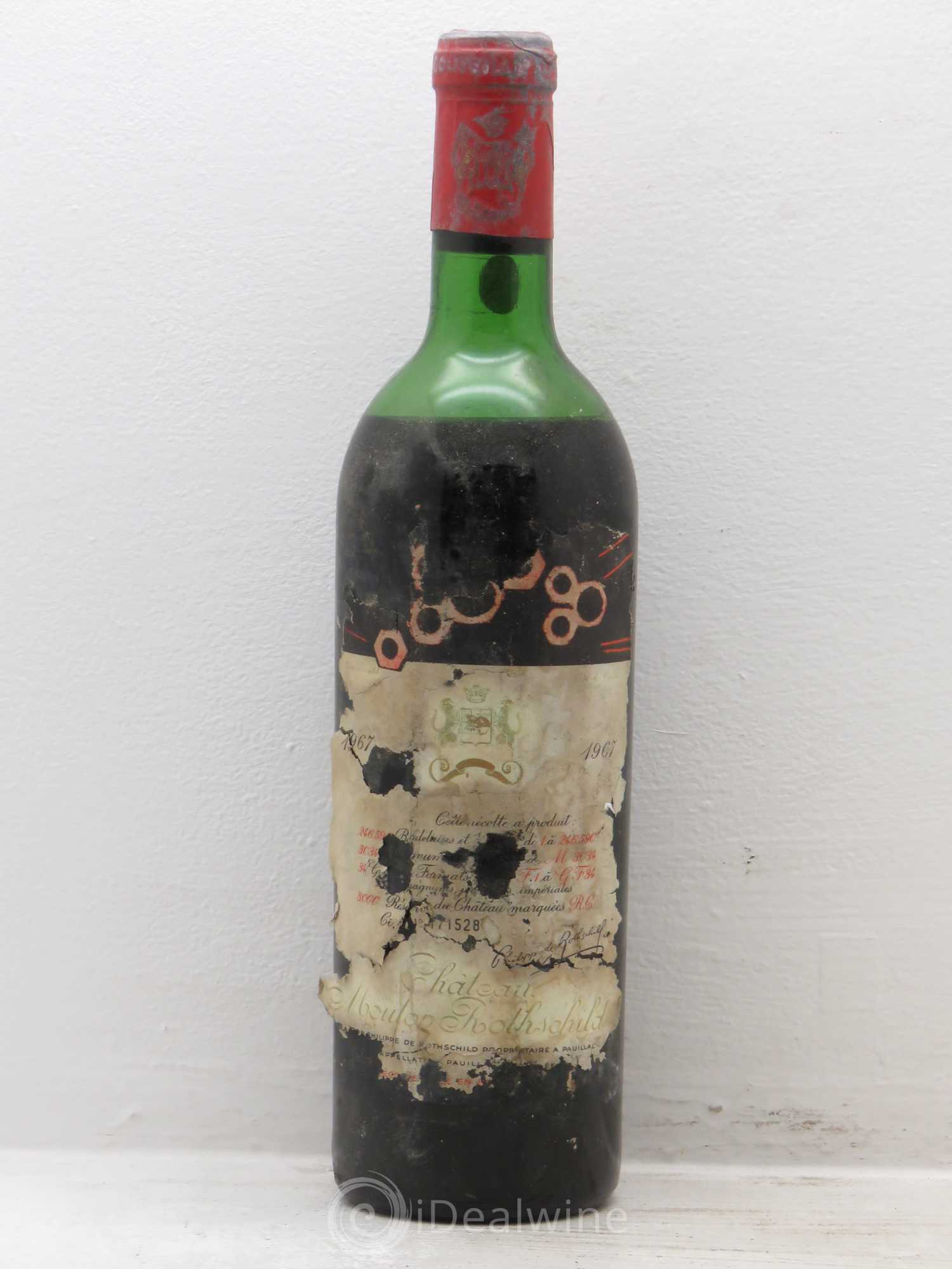 Château Mouton Rothschild 1er Grand Cru Classé 1967 - Lot de 1 bouteille - 0