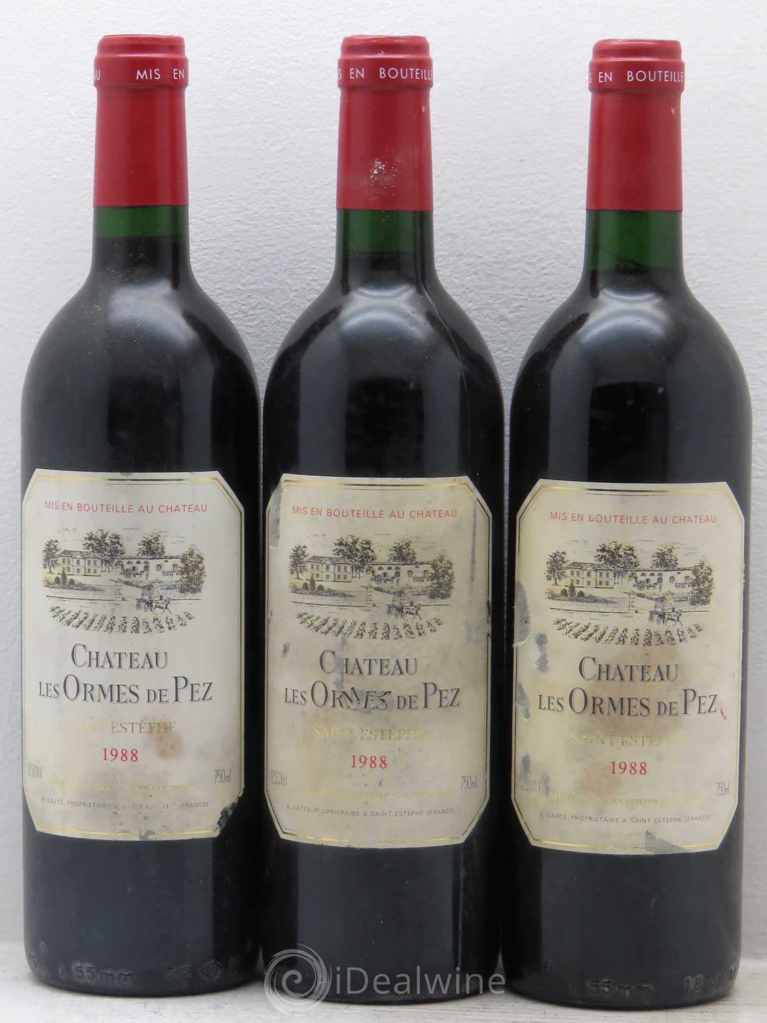 Château les Ormes de Pez 1988 - Lot de 3 bouteilles - 0