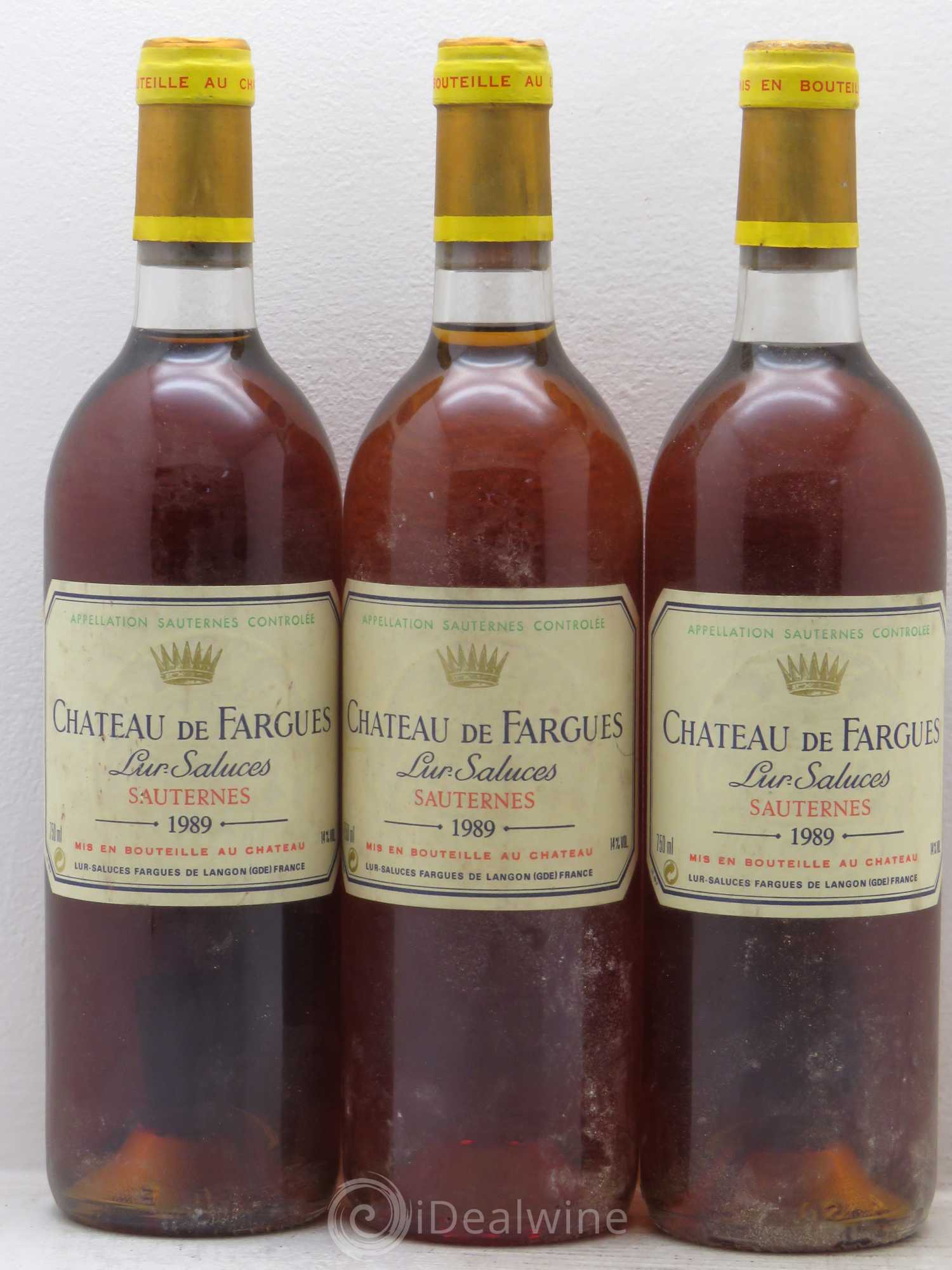 Château de Fargues 1989 - Lotto di 3 bottiglie - 0