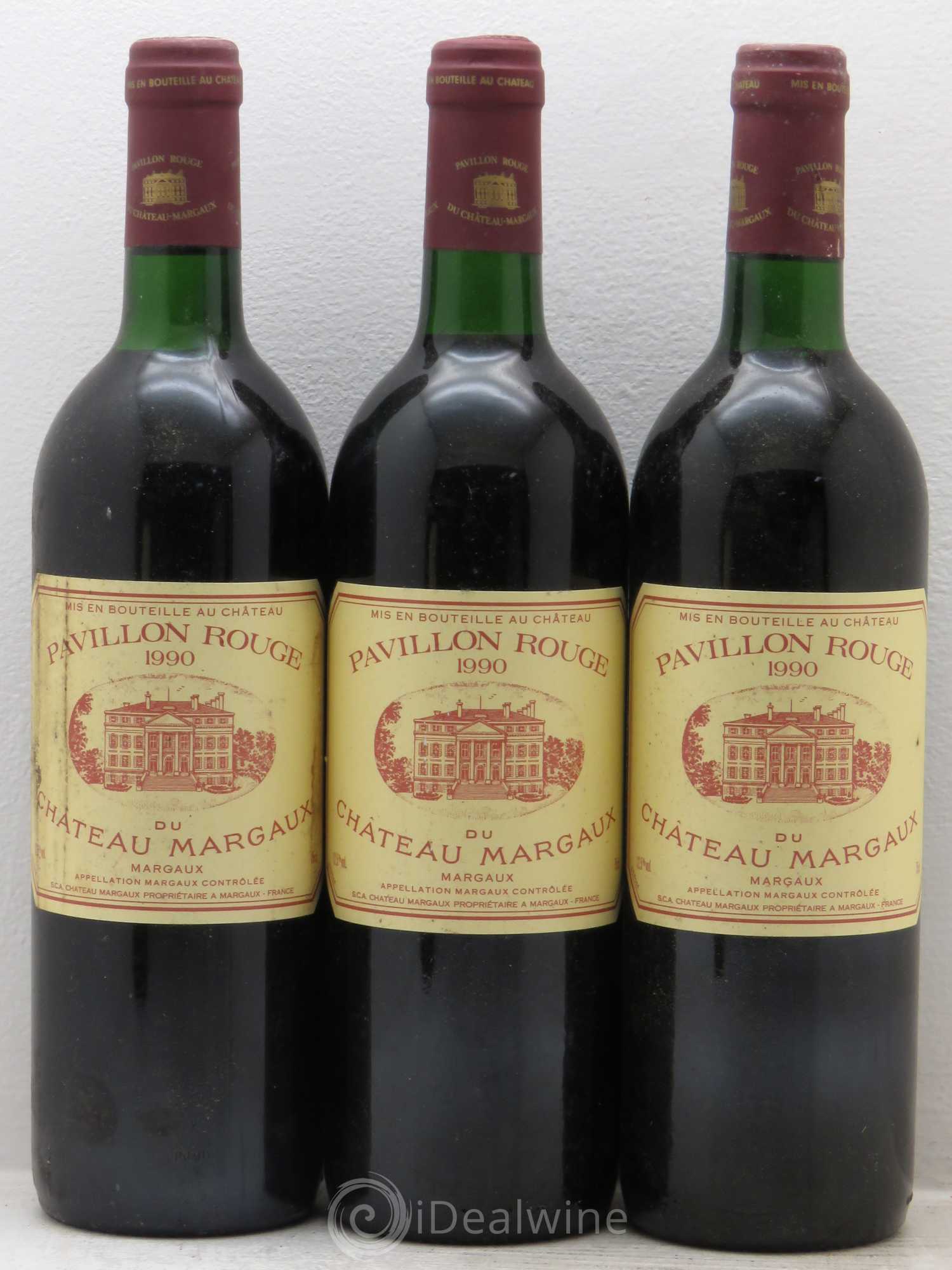 Pavillon Rouge du Château Margaux Second Vin 1990 - Lot de 3 bouteilles - 0
