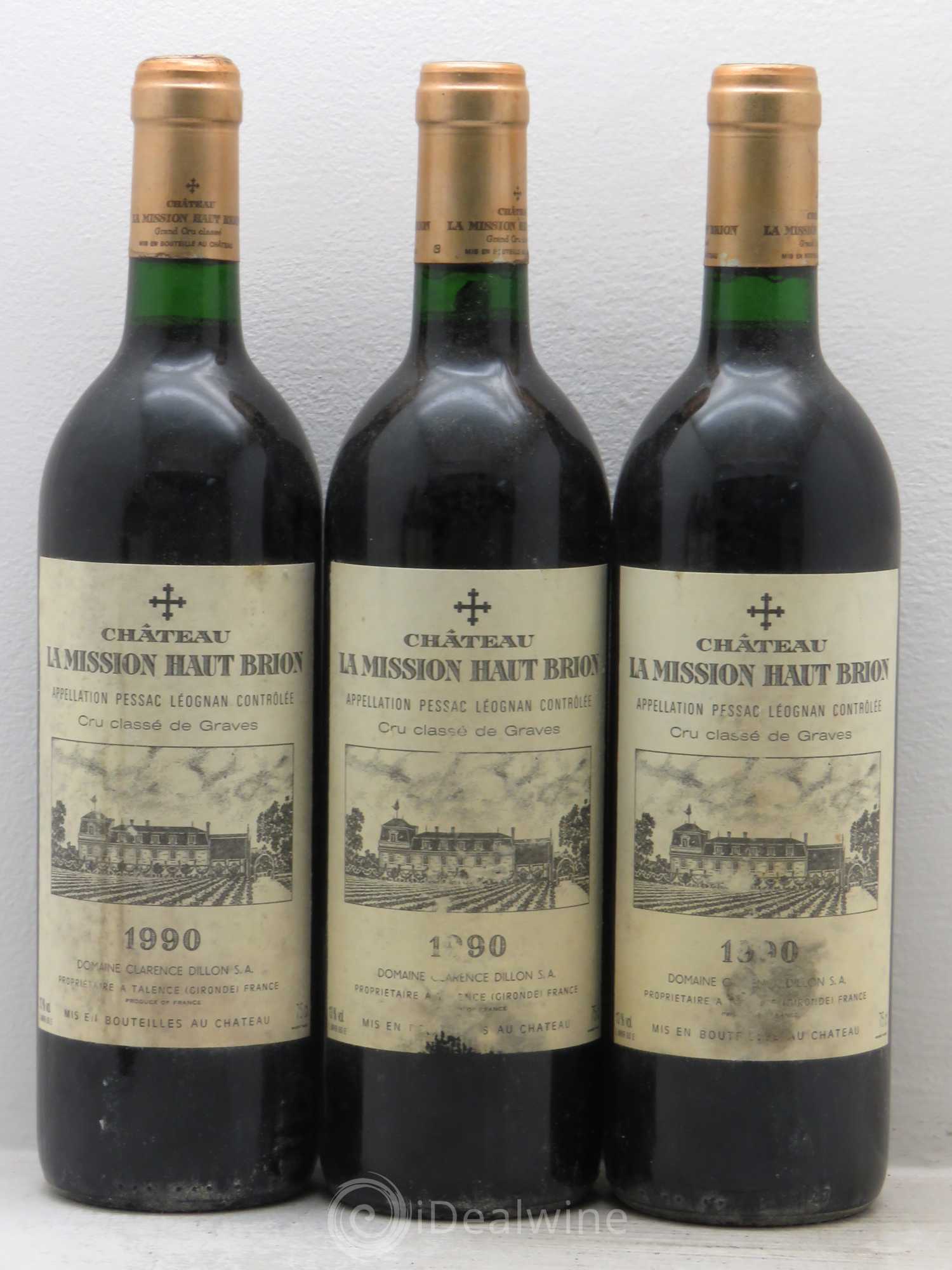 Château la Mission Haut-Brion Cru Classé de Graves 1990 - Lot de 6 bouteilles - 1