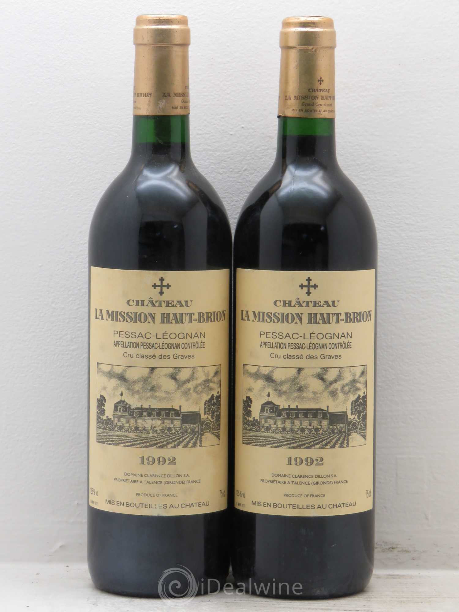 Château la Mission Haut-Brion Cru Classé de Graves 1992 - Lot de 2 bouteilles - 0