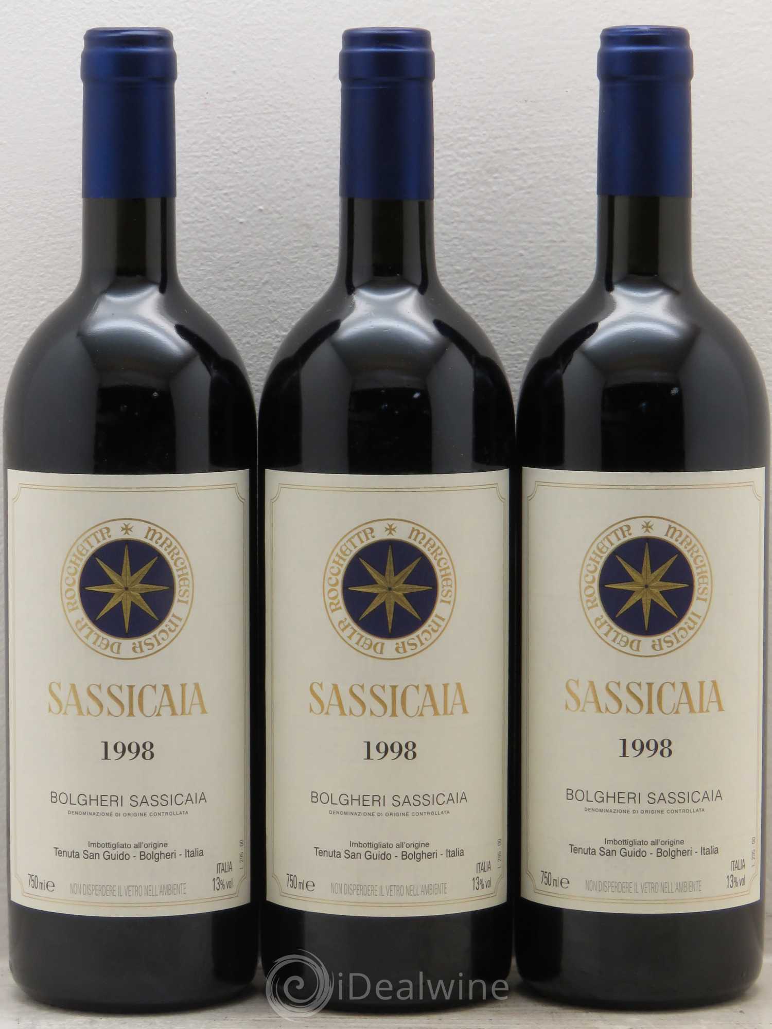 Bolgheri DOC Sassicaia Tenuta San Guido 1998 - Lot de 3 bouteilles - 0