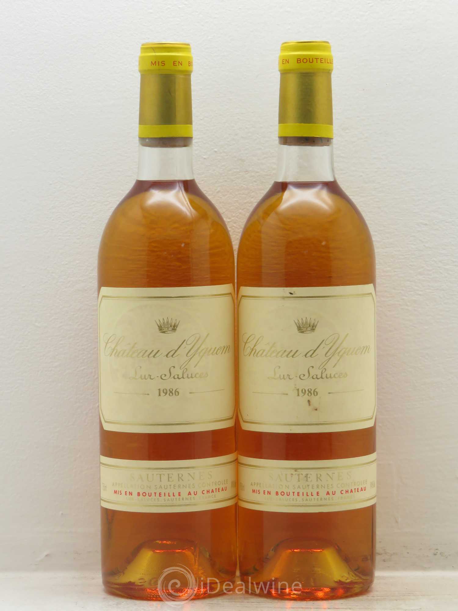 Château d' Yquem 1er Cru Classé Supérieur 1986 - Lotto di 2 bottiglie - 0