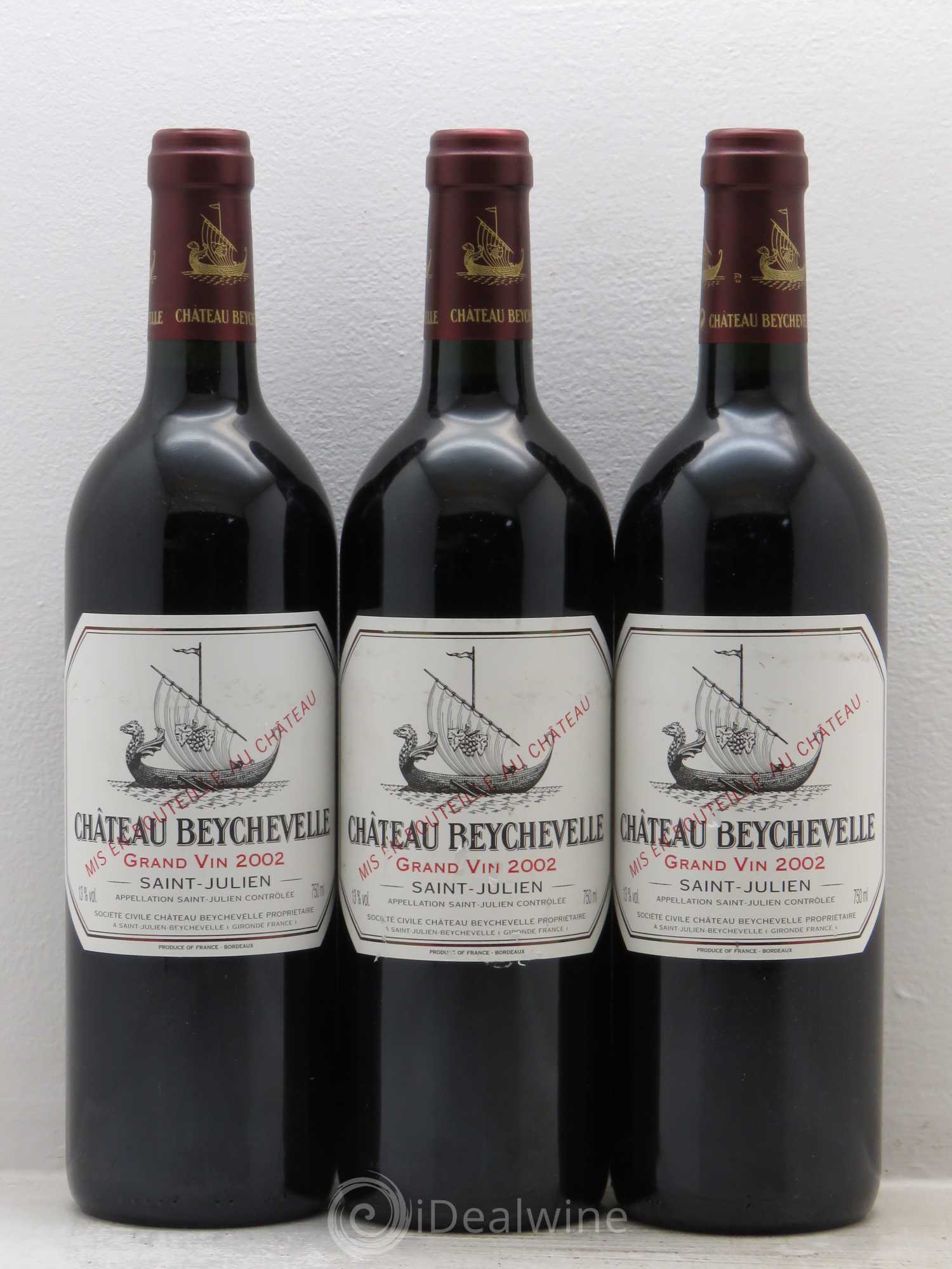 Château Beychevelle 4ème Grand Cru Classé 2002 - Lot de 3 bouteilles - 0