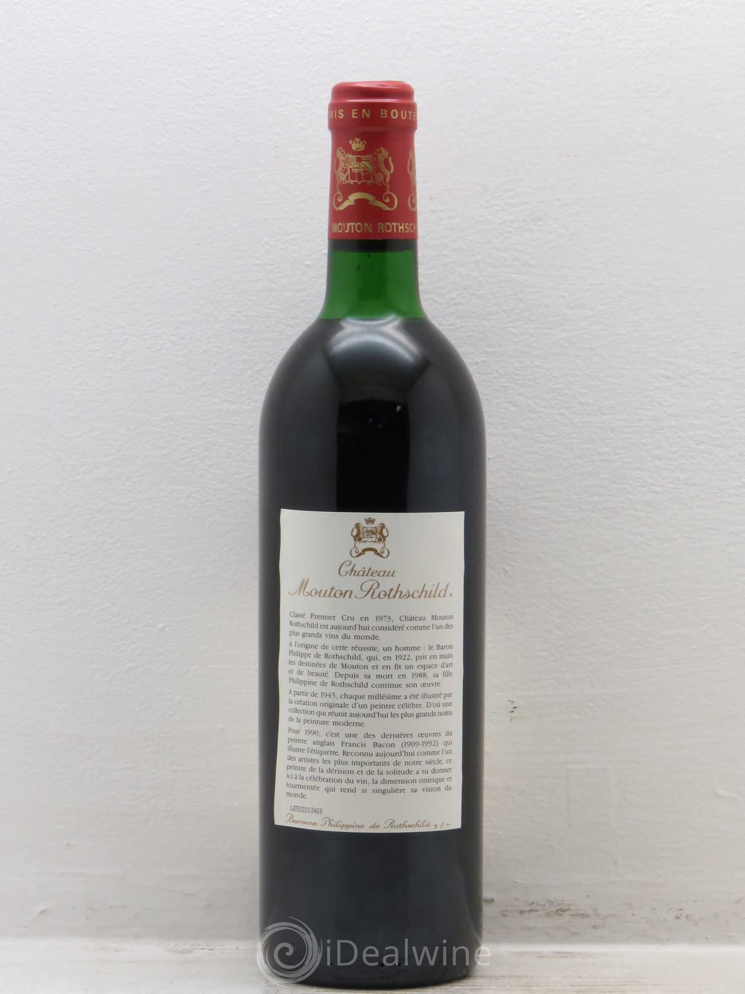 Château Mouton Rothschild 1er Grand Cru Classé 1990 - Lot de 1 bouteille - 1