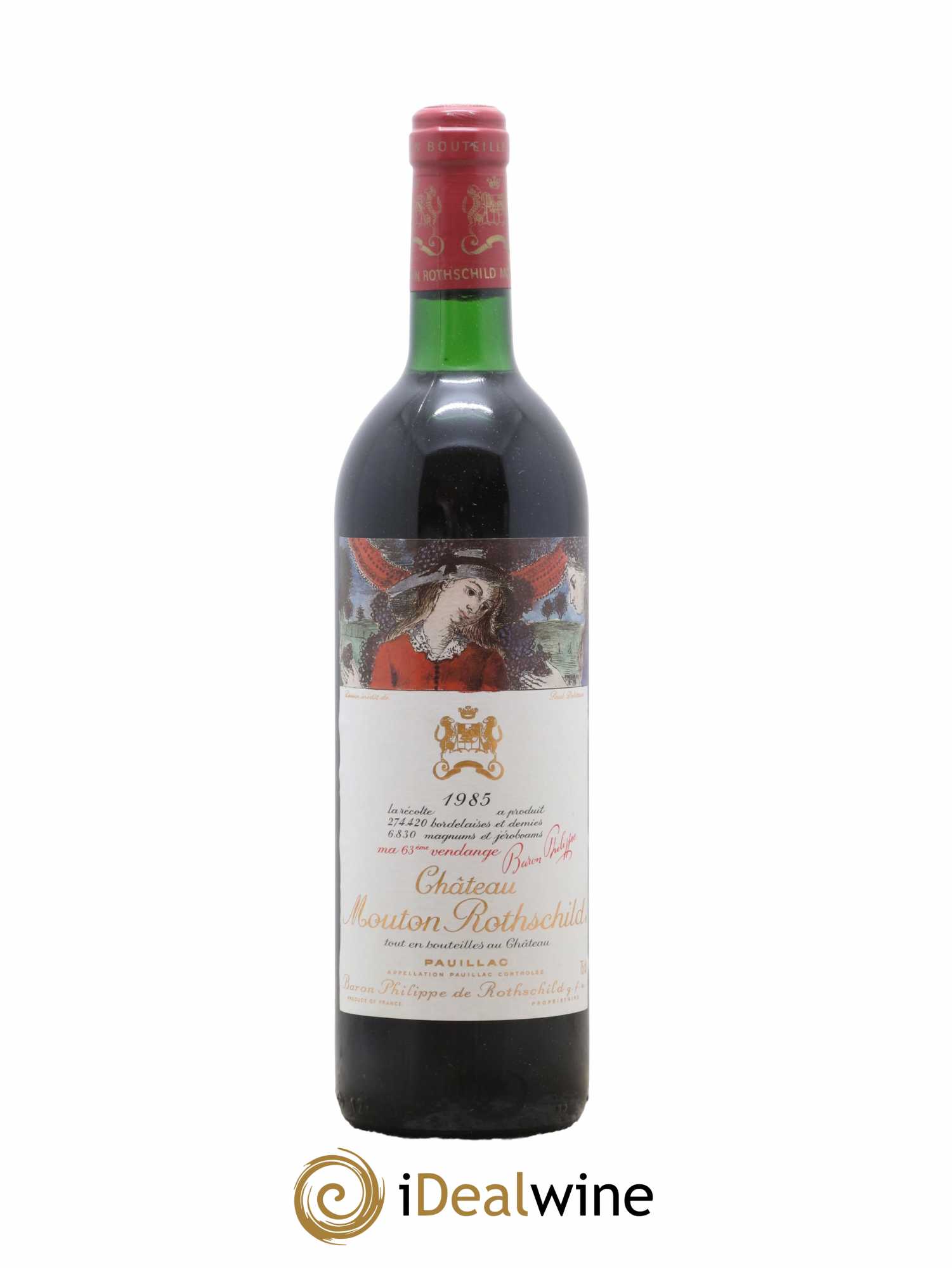 Château Mouton Rothschild 1er Grand Cru Classé 1985 - Lot de 1 bouteille - 0