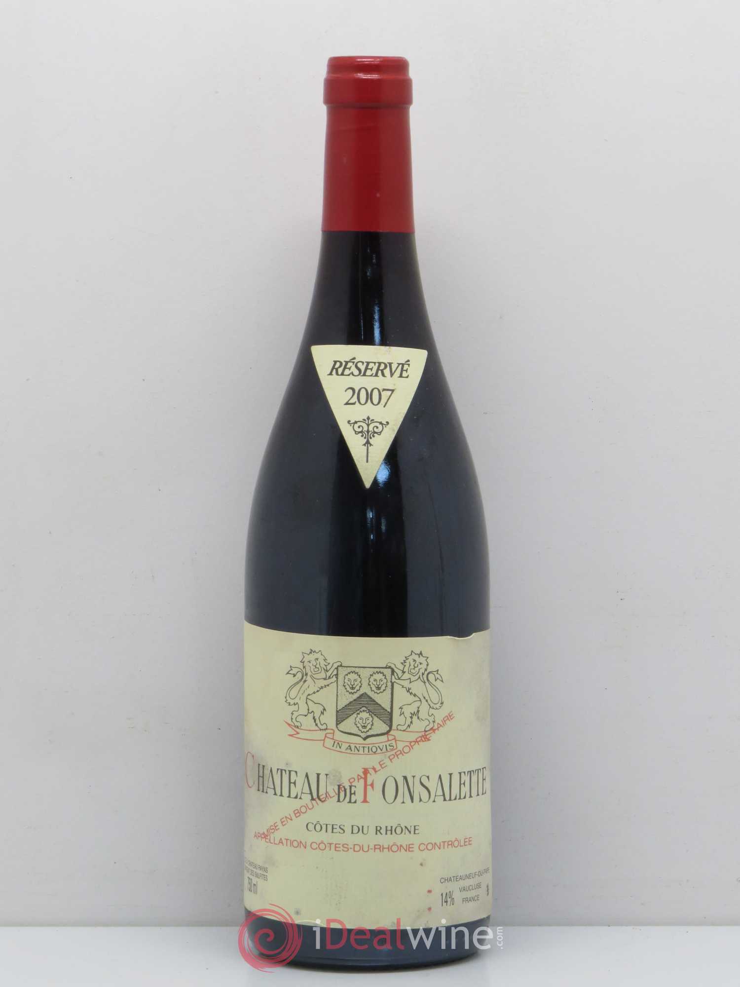 Côtes-du-Rhône Château de Fonsalette Emmanuel Reynaud 2007 - Lot de 1 bouteille - 0