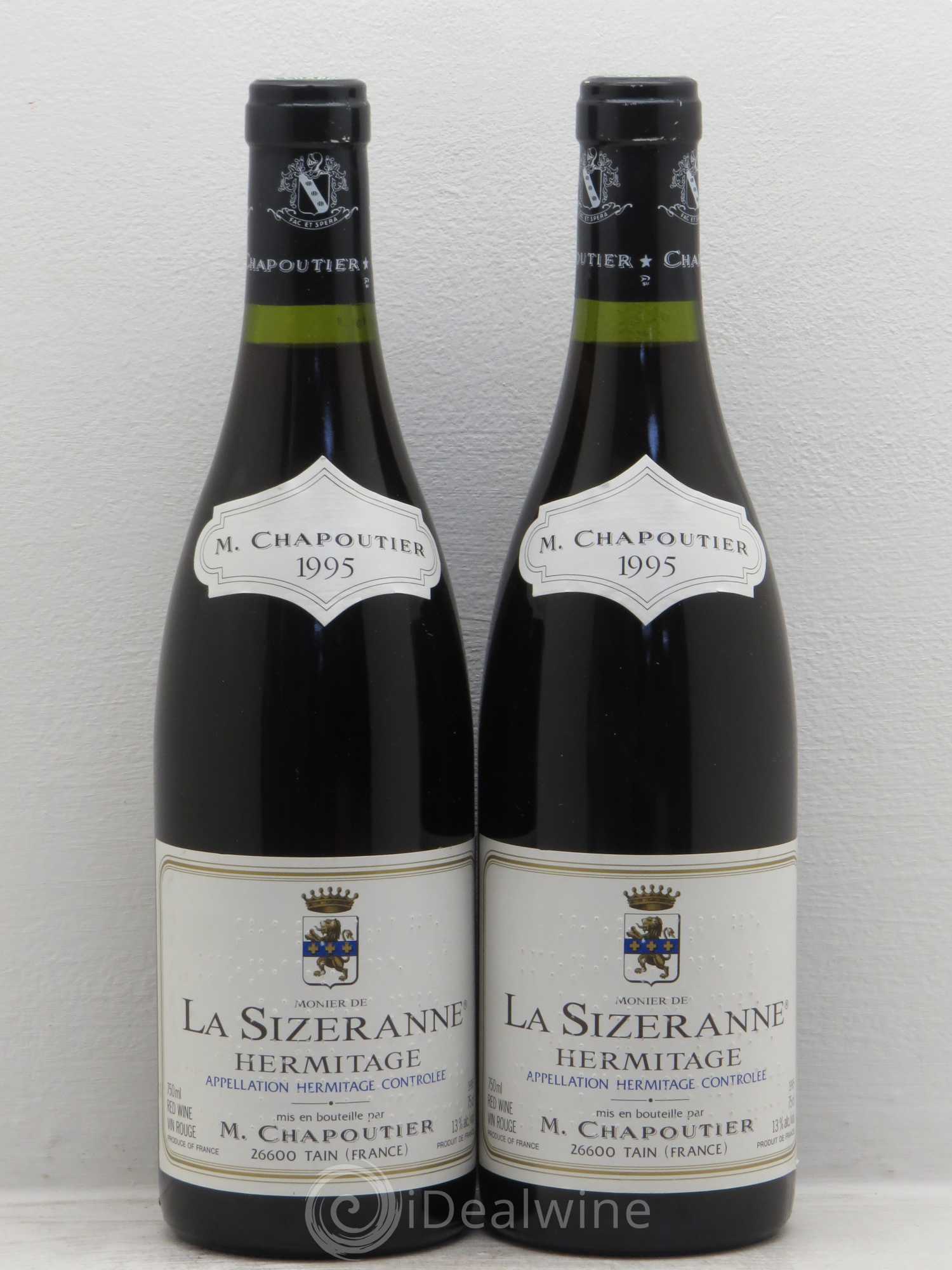 Hermitage Monier de La Sizeranne Chapoutier 1995 - Lot de 2 bouteilles - 0