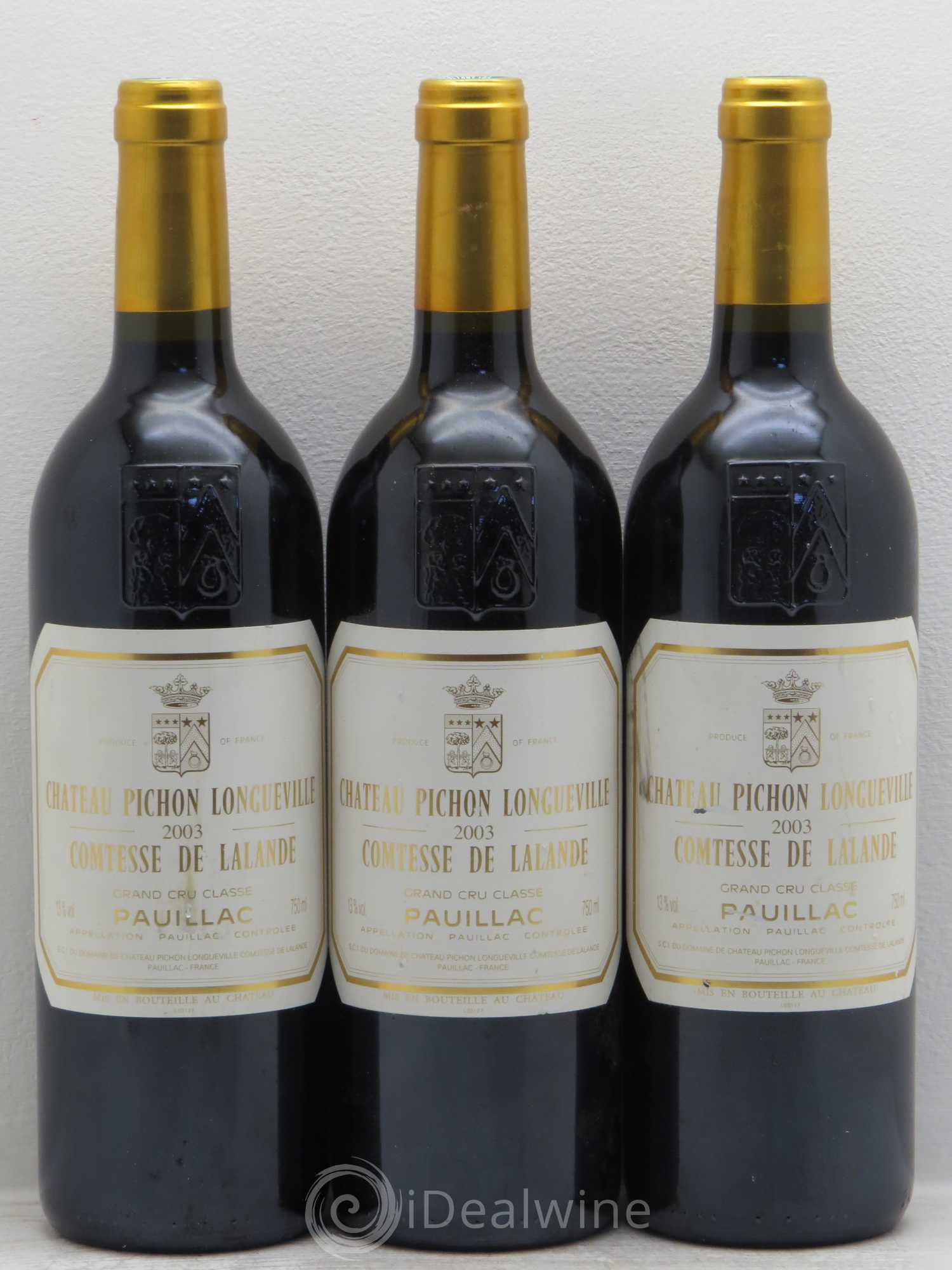 Château Pichon Longueville Comtesse de Lalande 2ème Grand Cru Classé 2003 - Lot de 3 bouteilles - 0