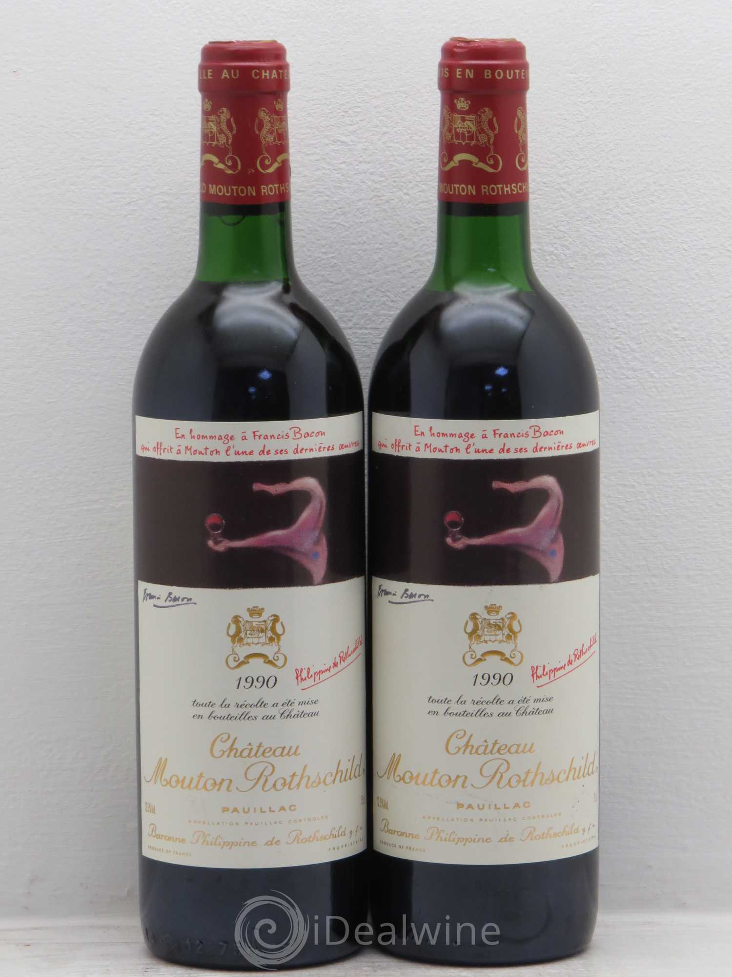 Château Mouton Rothschild 1er Grand Cru Classé 1990 - Lot de 2 bouteilles - 0