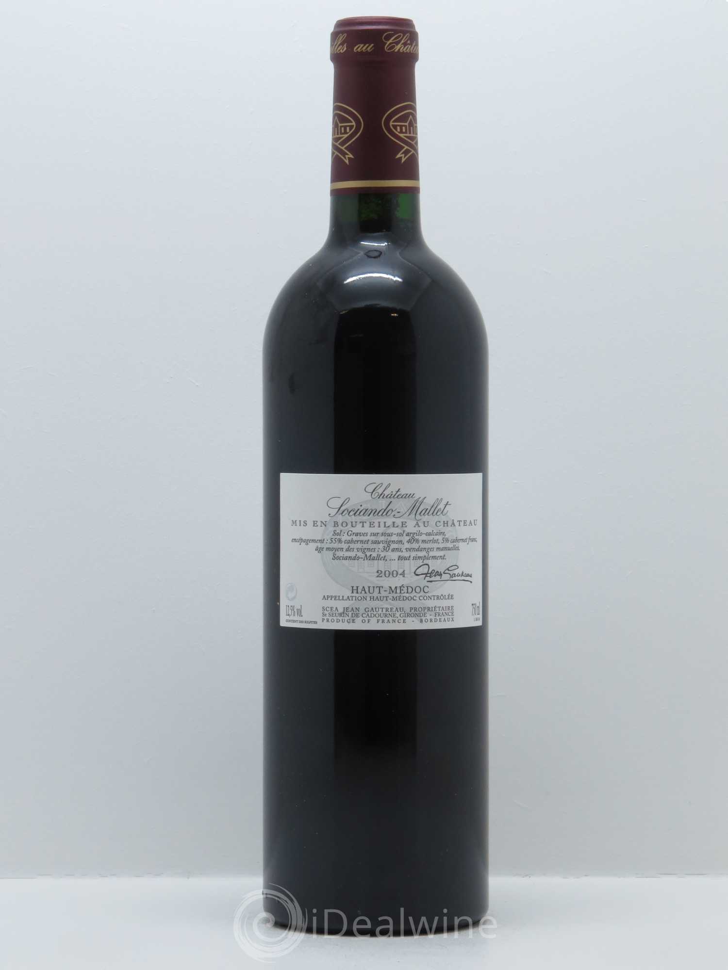 Château Sociando Mallet 2004 - Lot de 1 bouteille - 1