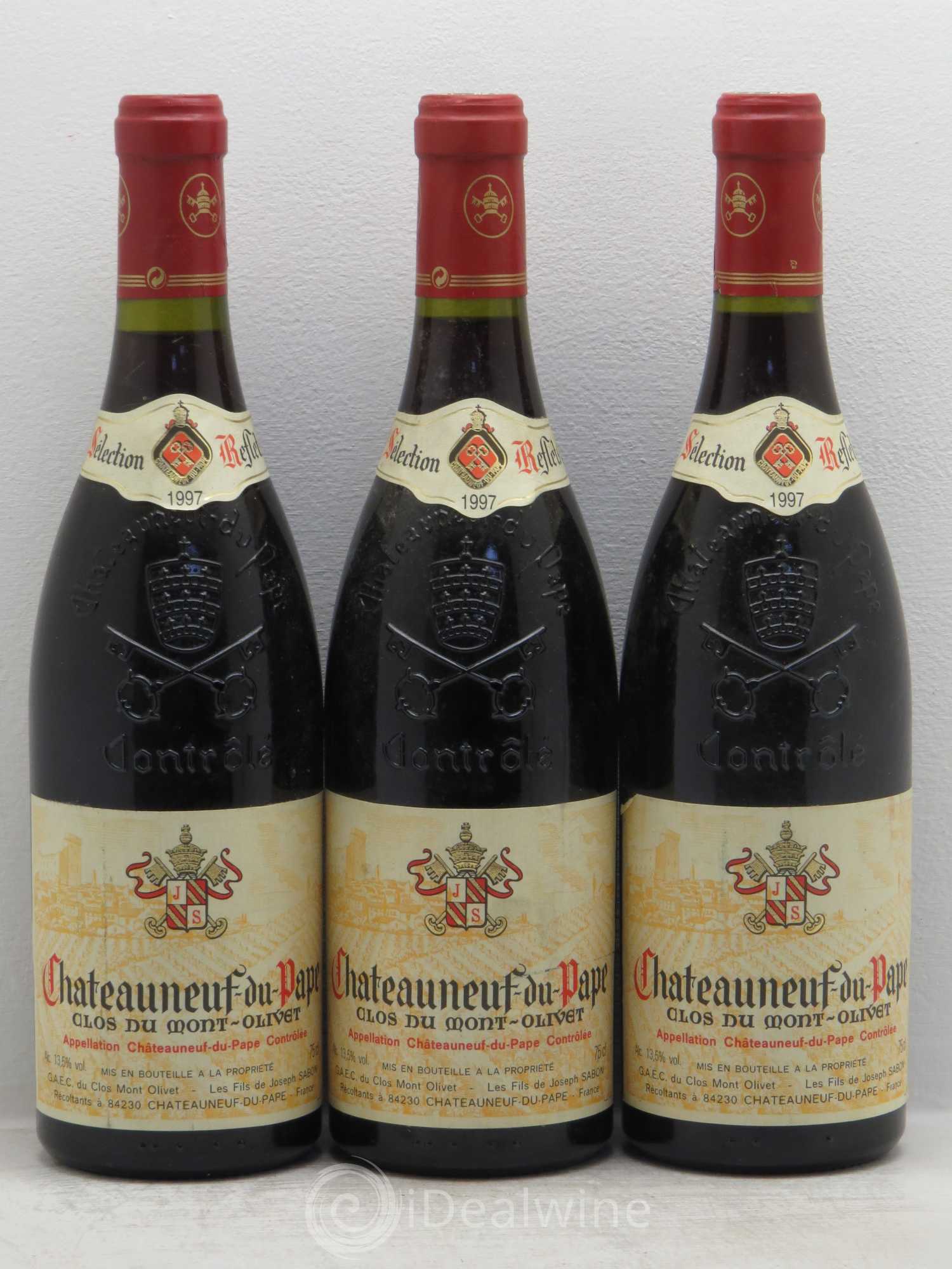 Châteauneuf-du-Pape Clos du Mont-Olivet 1997 - Lot de 3 bouteilles - 0