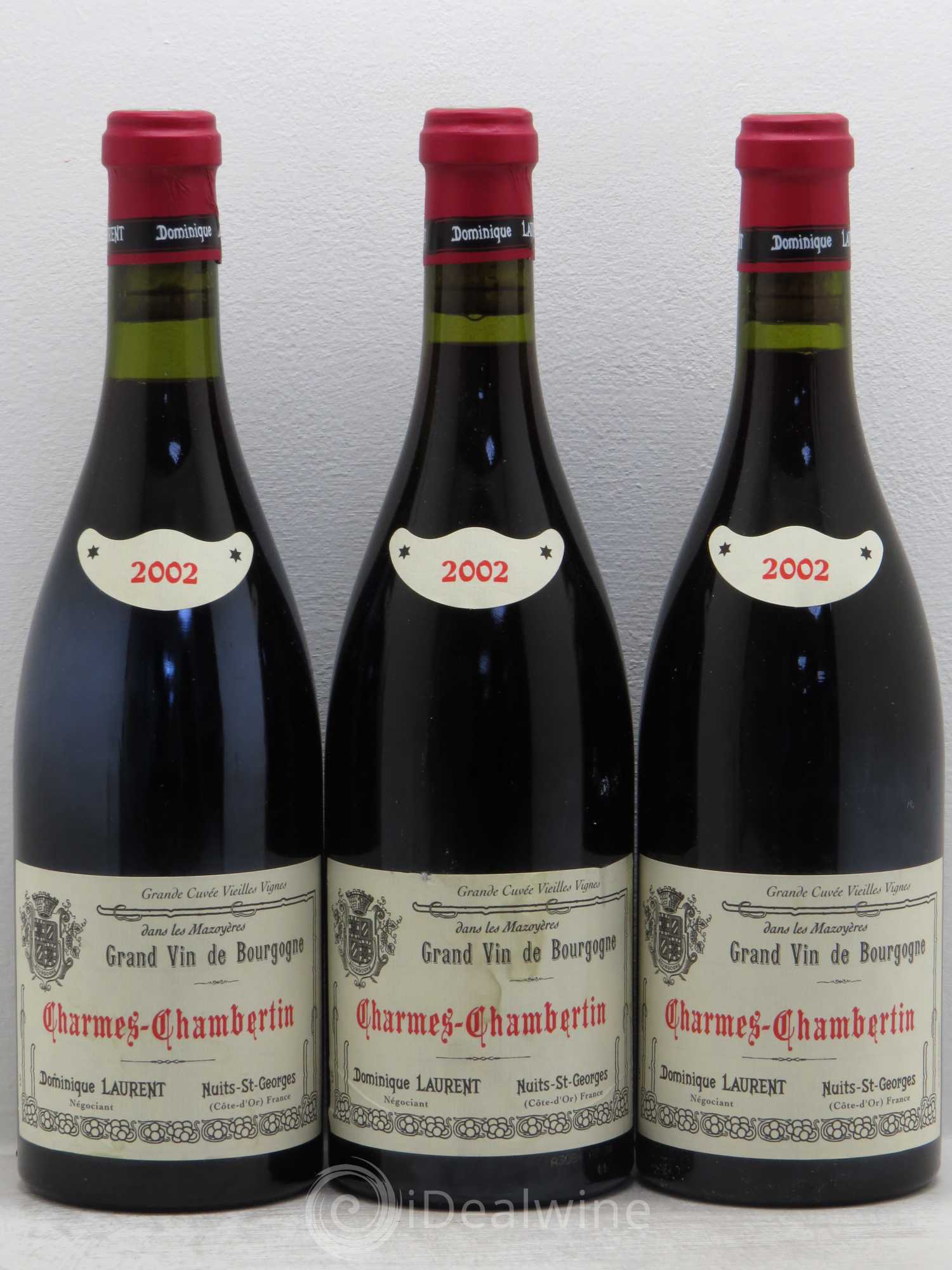 Charmes-Chambertin Grand Cru 2002 - Lot de 3 bouteilles - 0