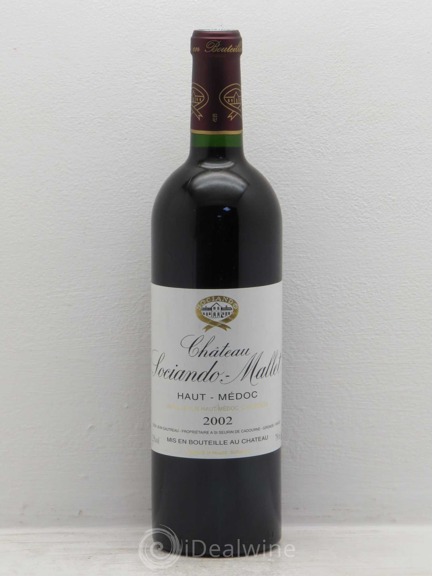 Château Sociando Mallet 2002 - Lot de 1 bouteille - 0